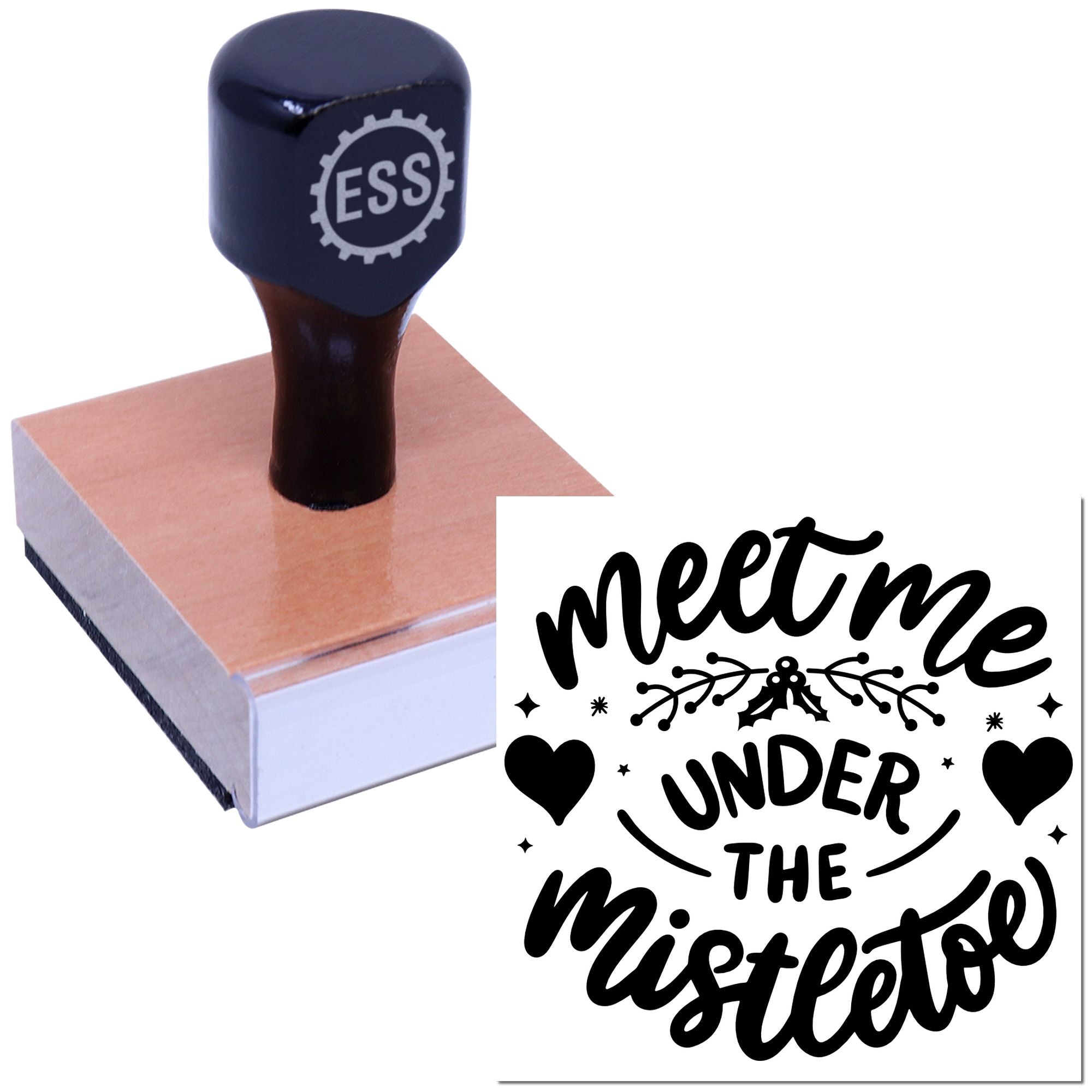Mistletoe Kiss Spot Party Favor Rubber Stamp