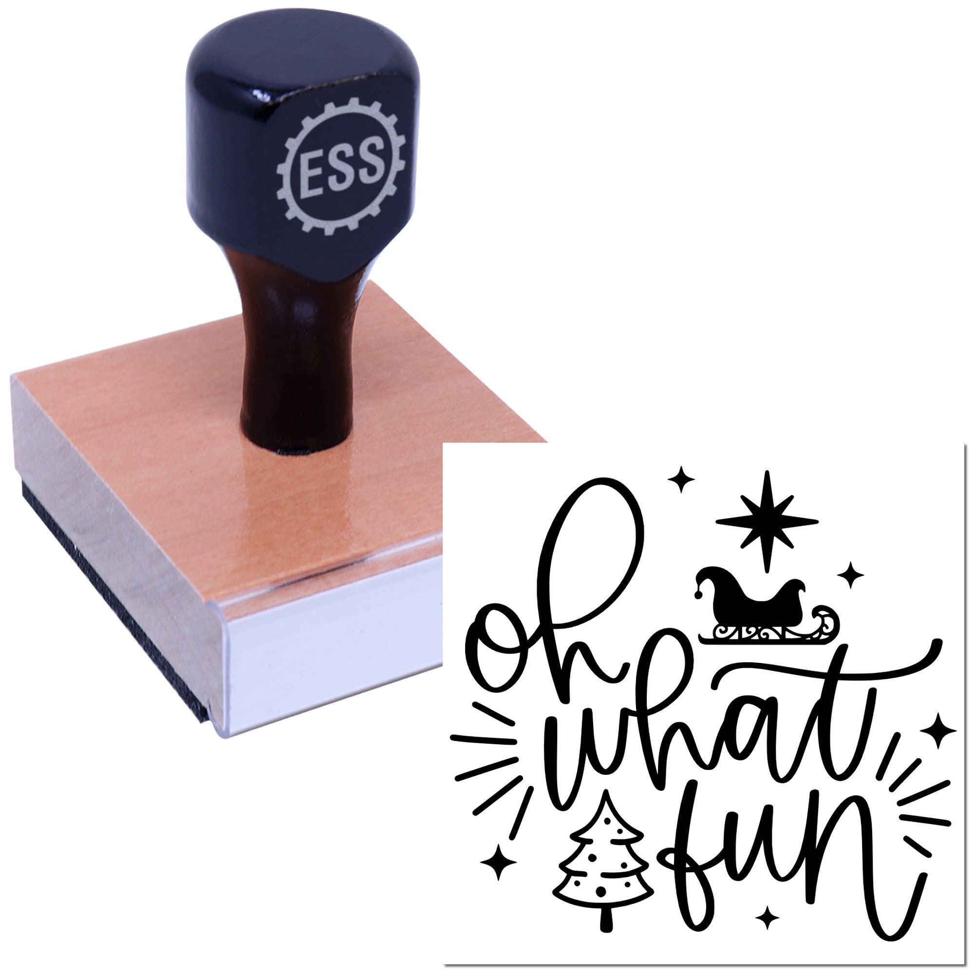 Holiday Sleigh Sparkles Paper Craft Rubber Stamp