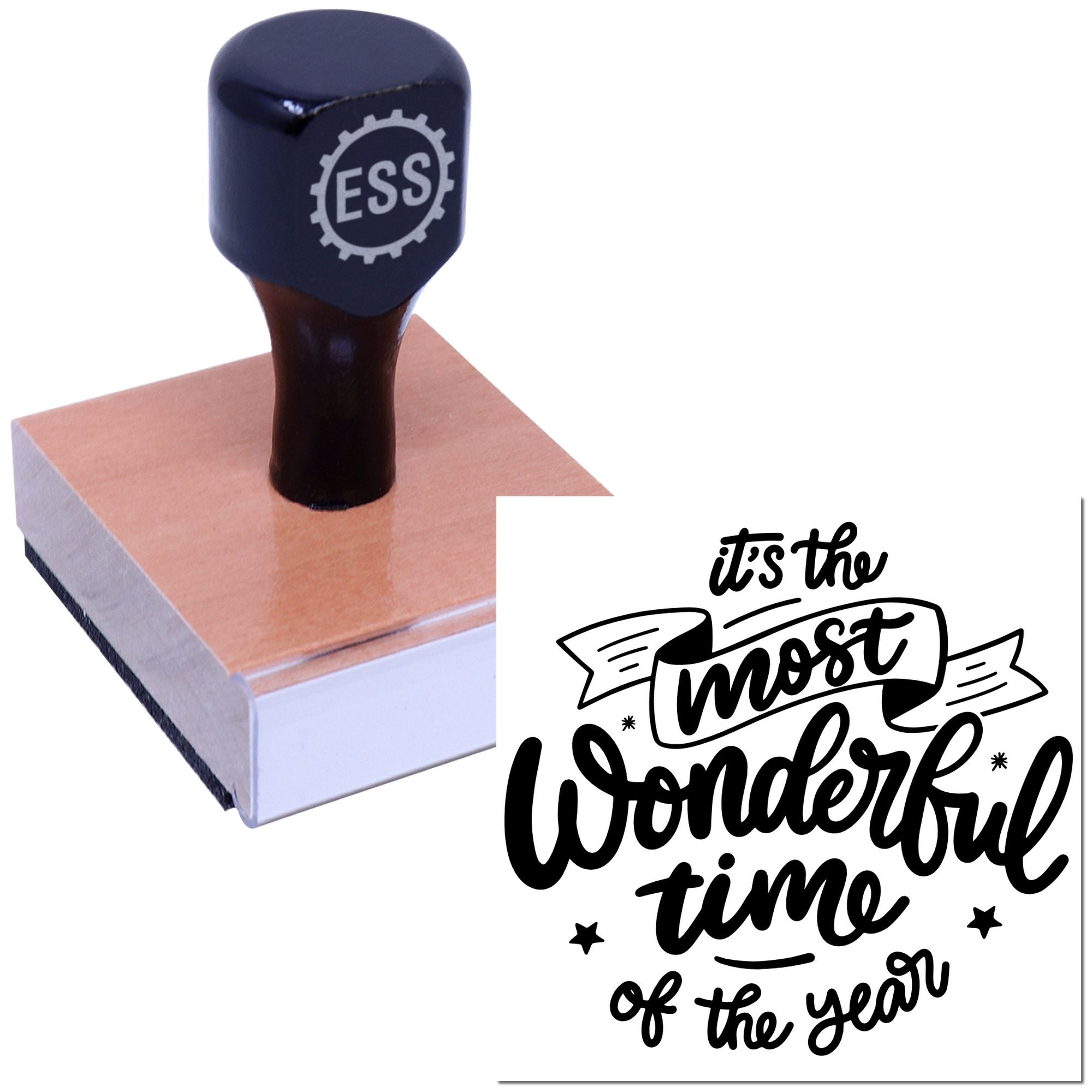 Festive Season Script Cardmaking Rubber Stamp