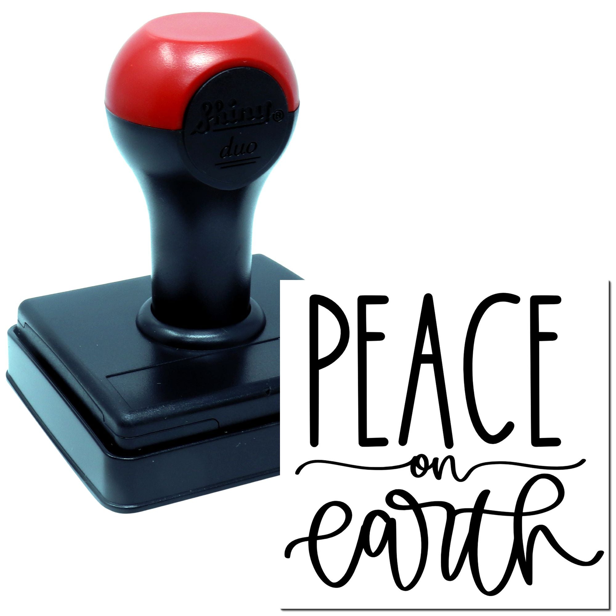Duo Handlettered Peace On Earth Print Hand Stamp