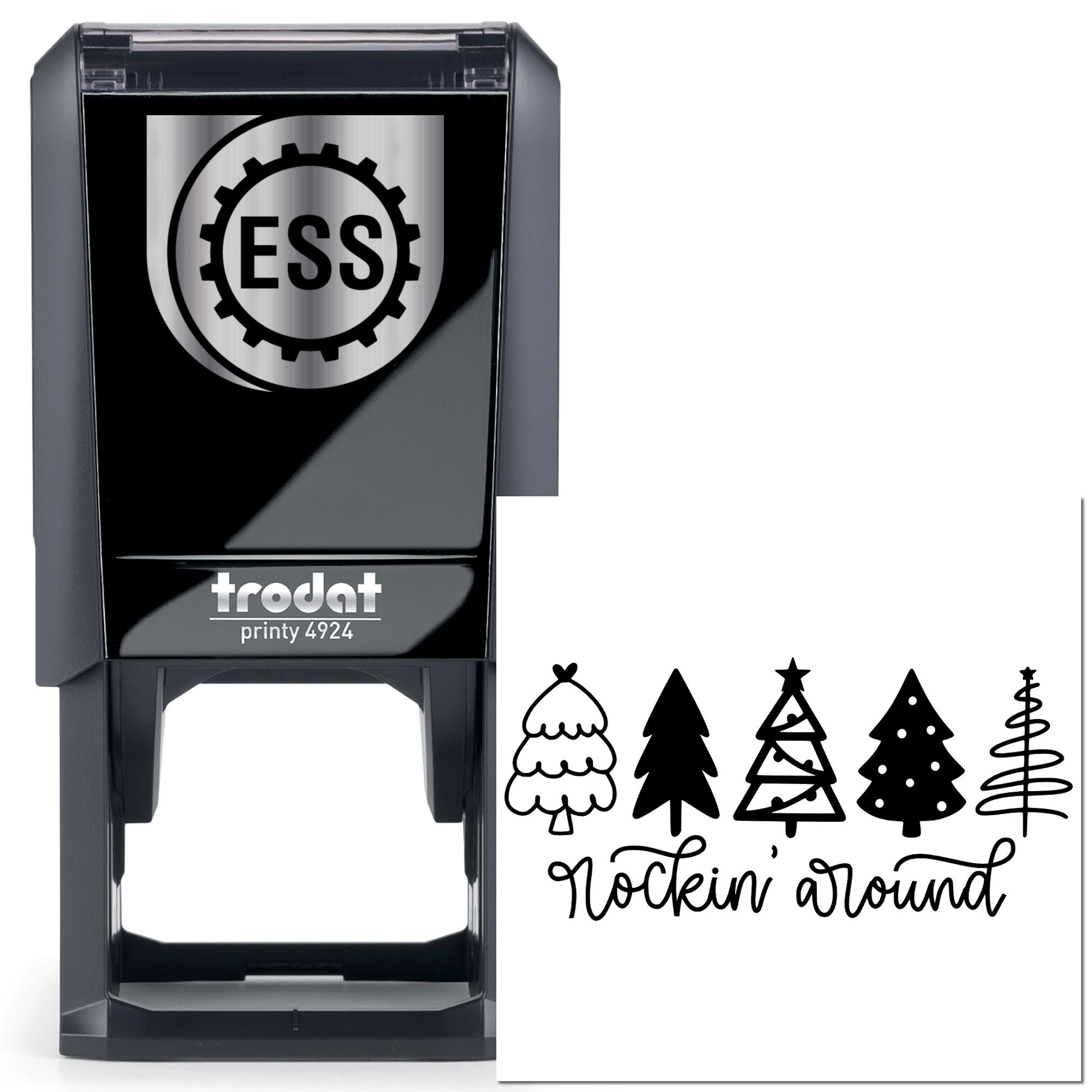 Self-Inking Festive Trees Greeting Card Stamp