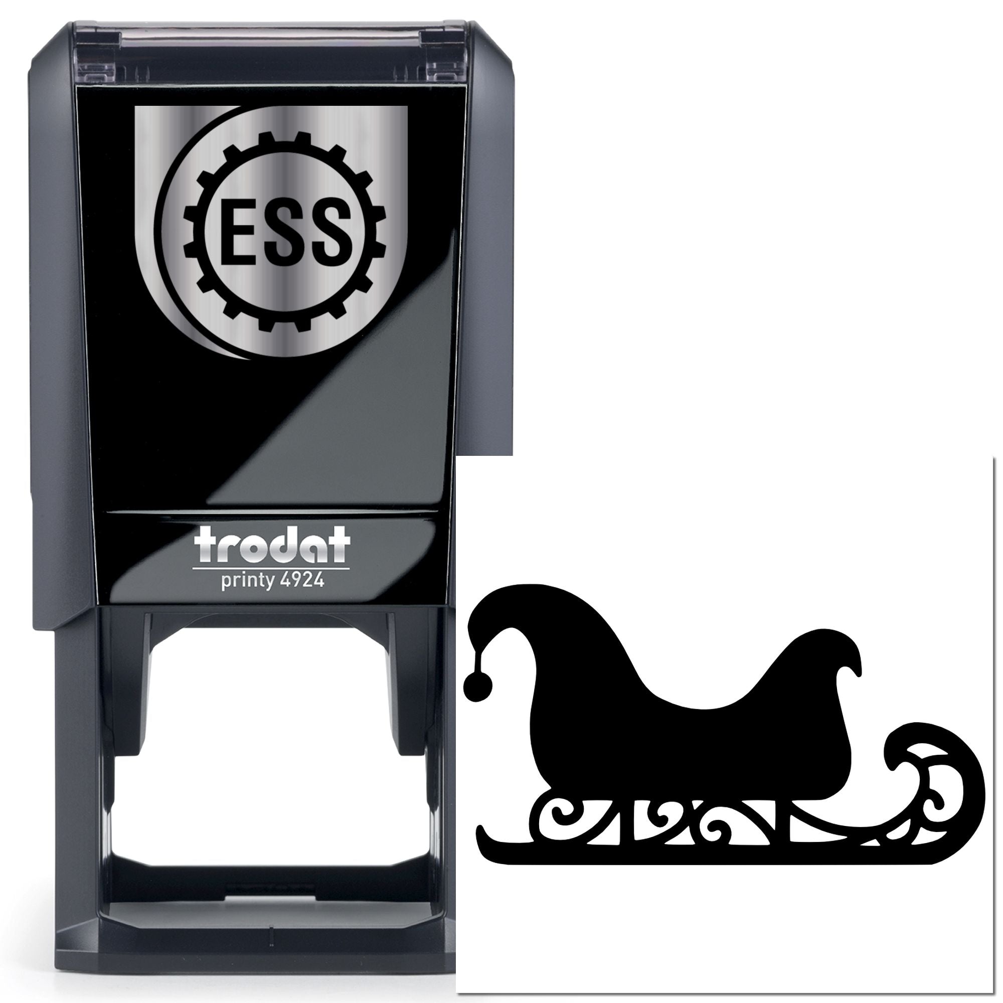 Self-Inking Sleigh Silhouette Favor Tag Stamp