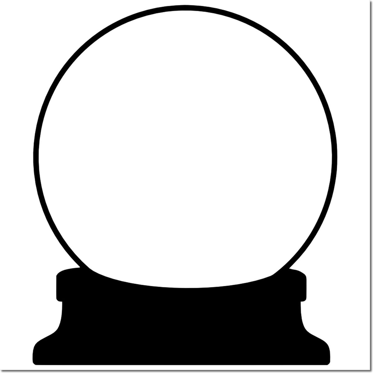 Black rubber stamp seal with large circular outline on a white background, shown in simple silhouette.