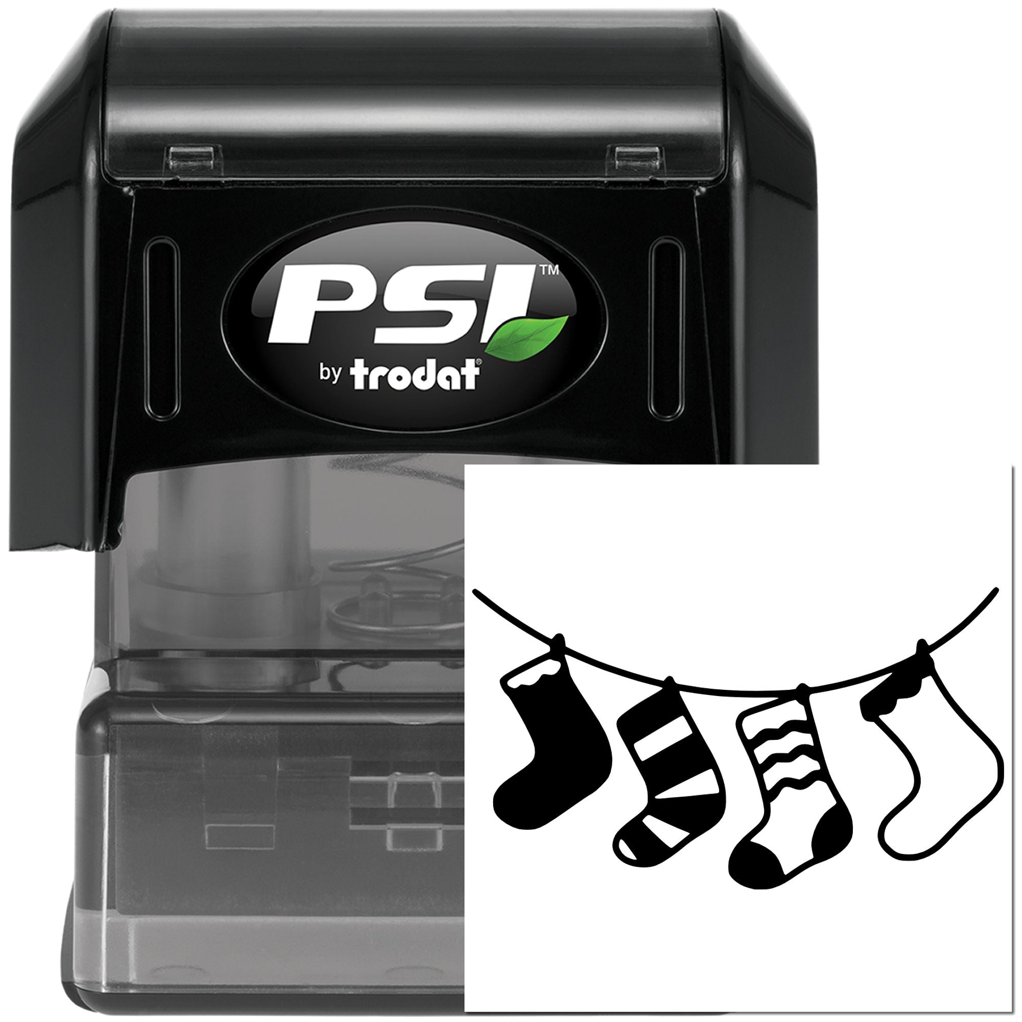 Pre-Inked Stockings On Line Place Card Stamp