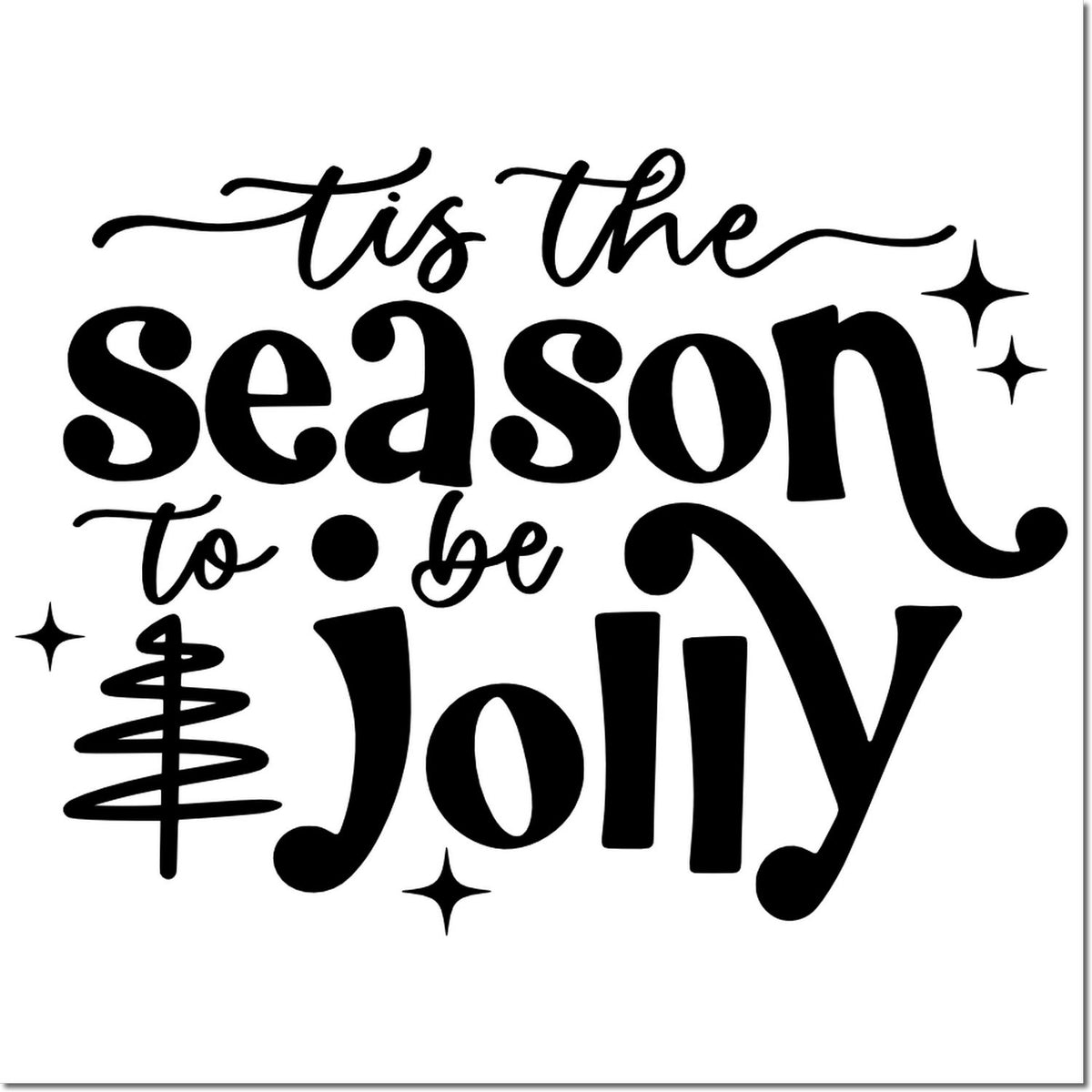 Trodat Slim Season To Be Jolly craft stamp with a black inked imprint featuring holiday-themed design and text.