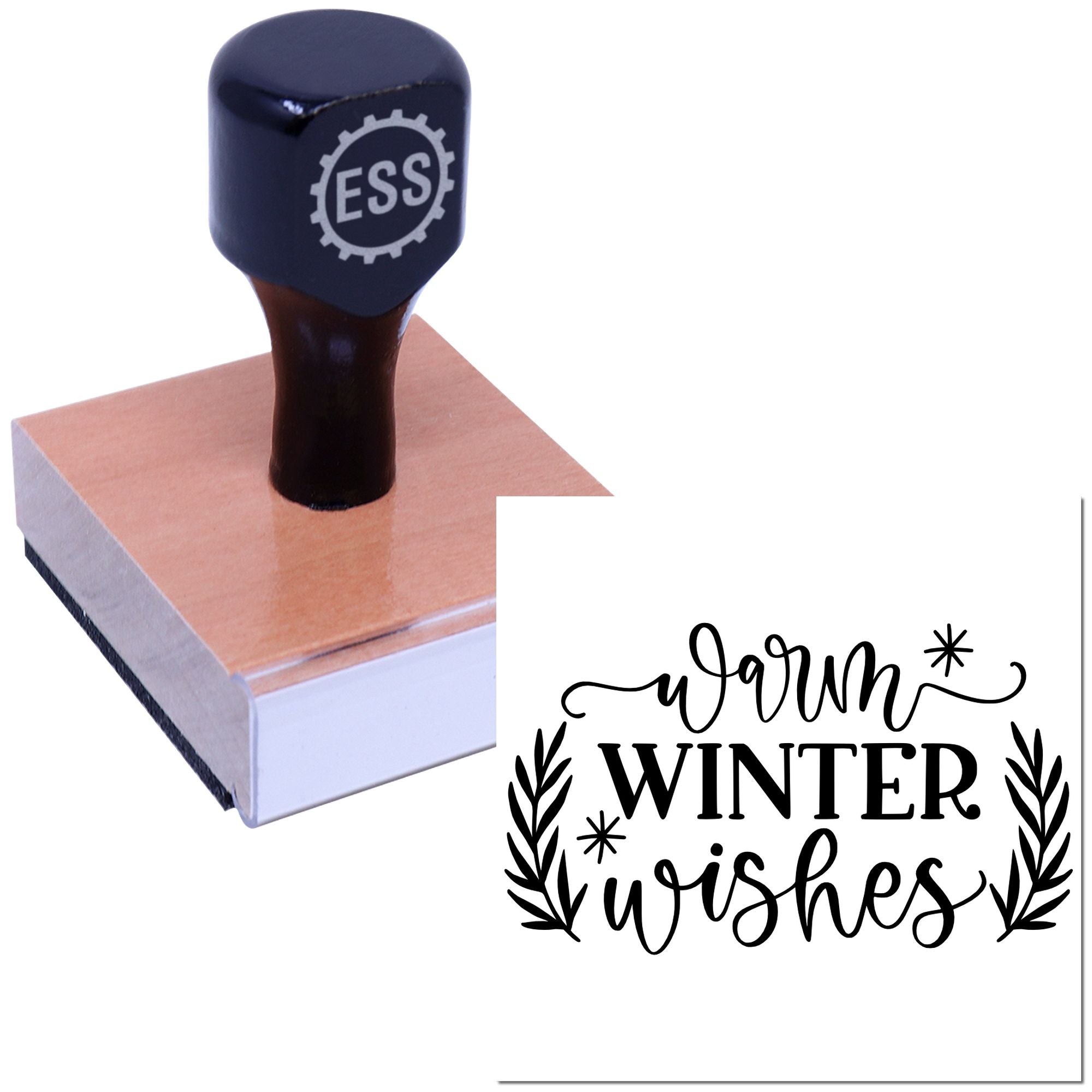 Cozy Snowflake Greetings Card Rubber Stamp