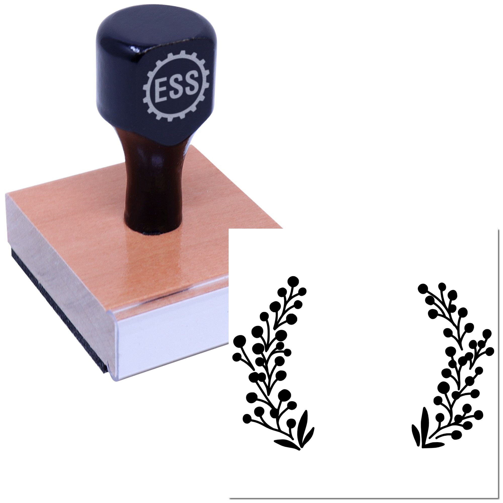 Berry Branch Frame Card Making Rubber Stamp