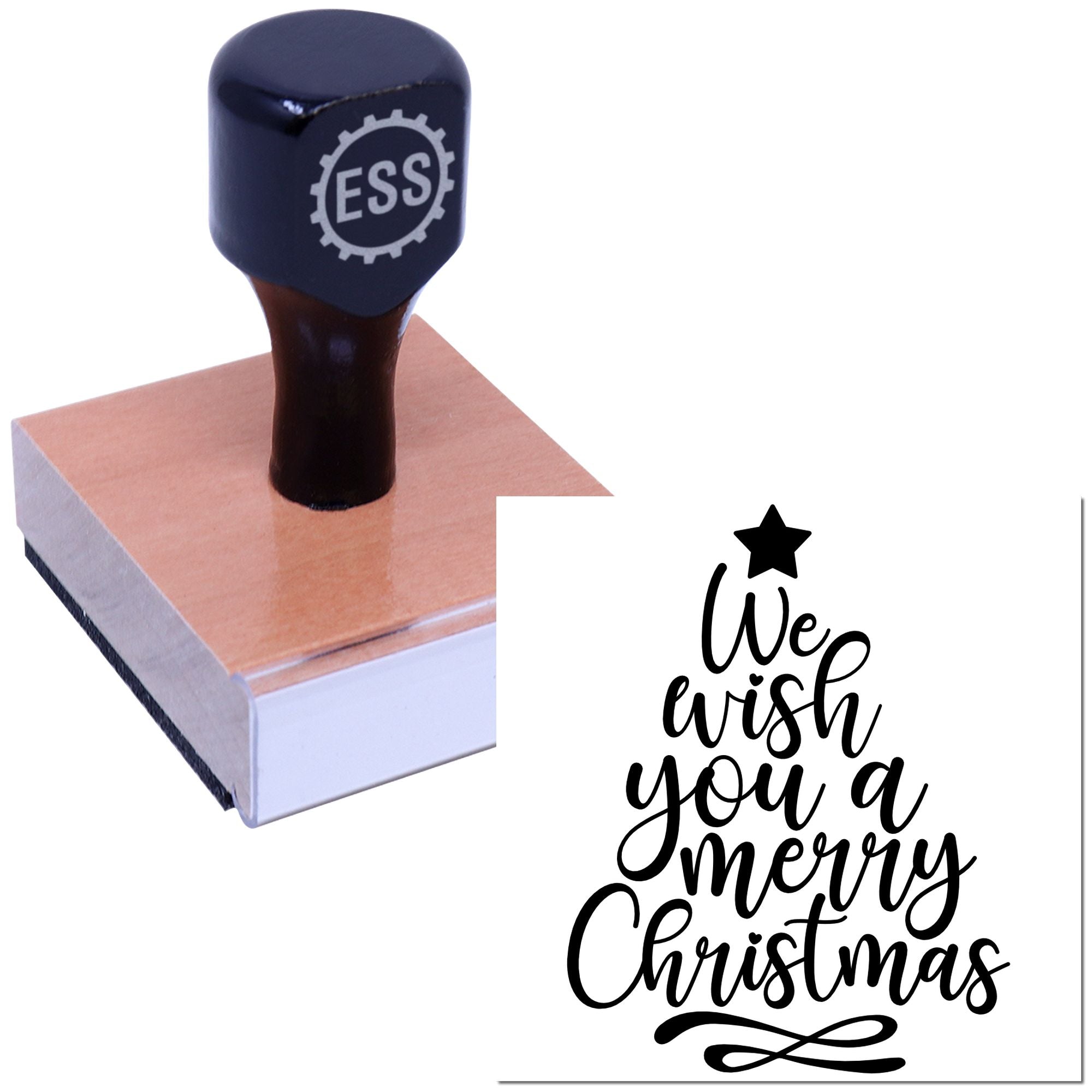 Merry Tree Greeting Handcraft Rubber Stamp