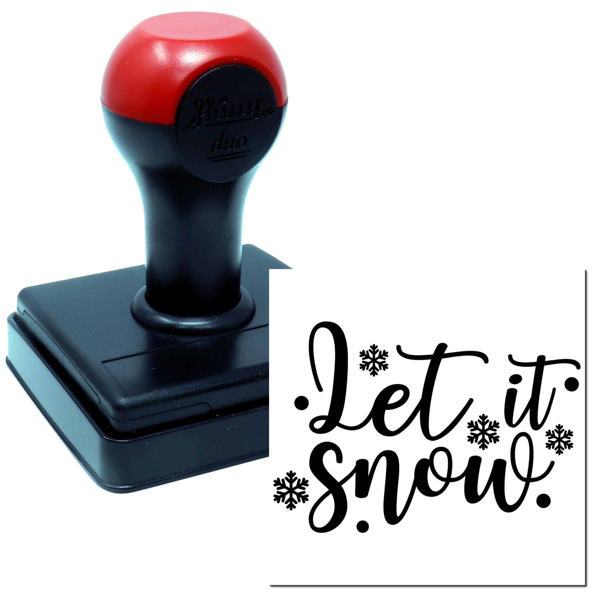 Duo Whimsical Let It Snow Script Hand Stamp