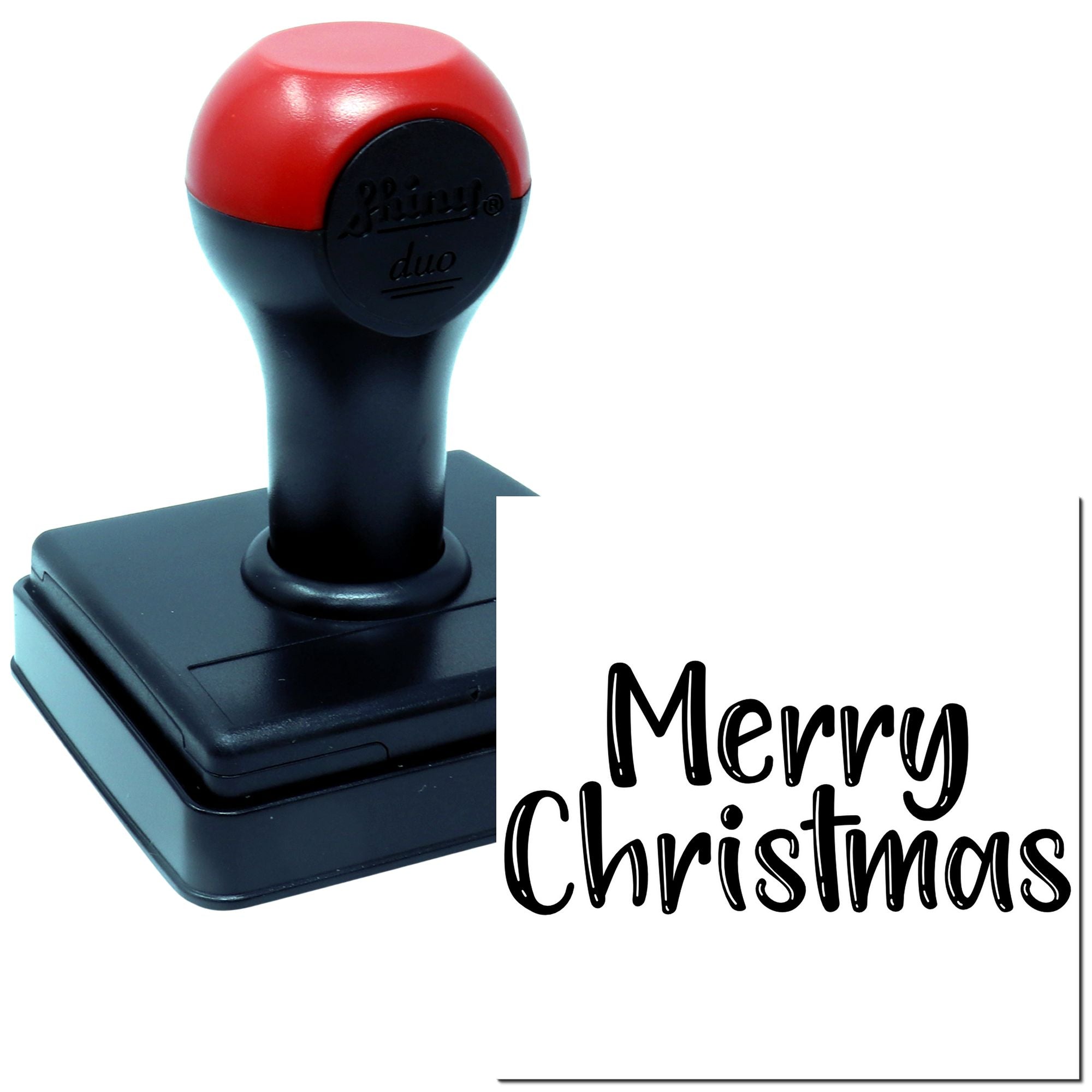 Duo Festive Handwritten Merry Christmas Greeting Hand Stamp