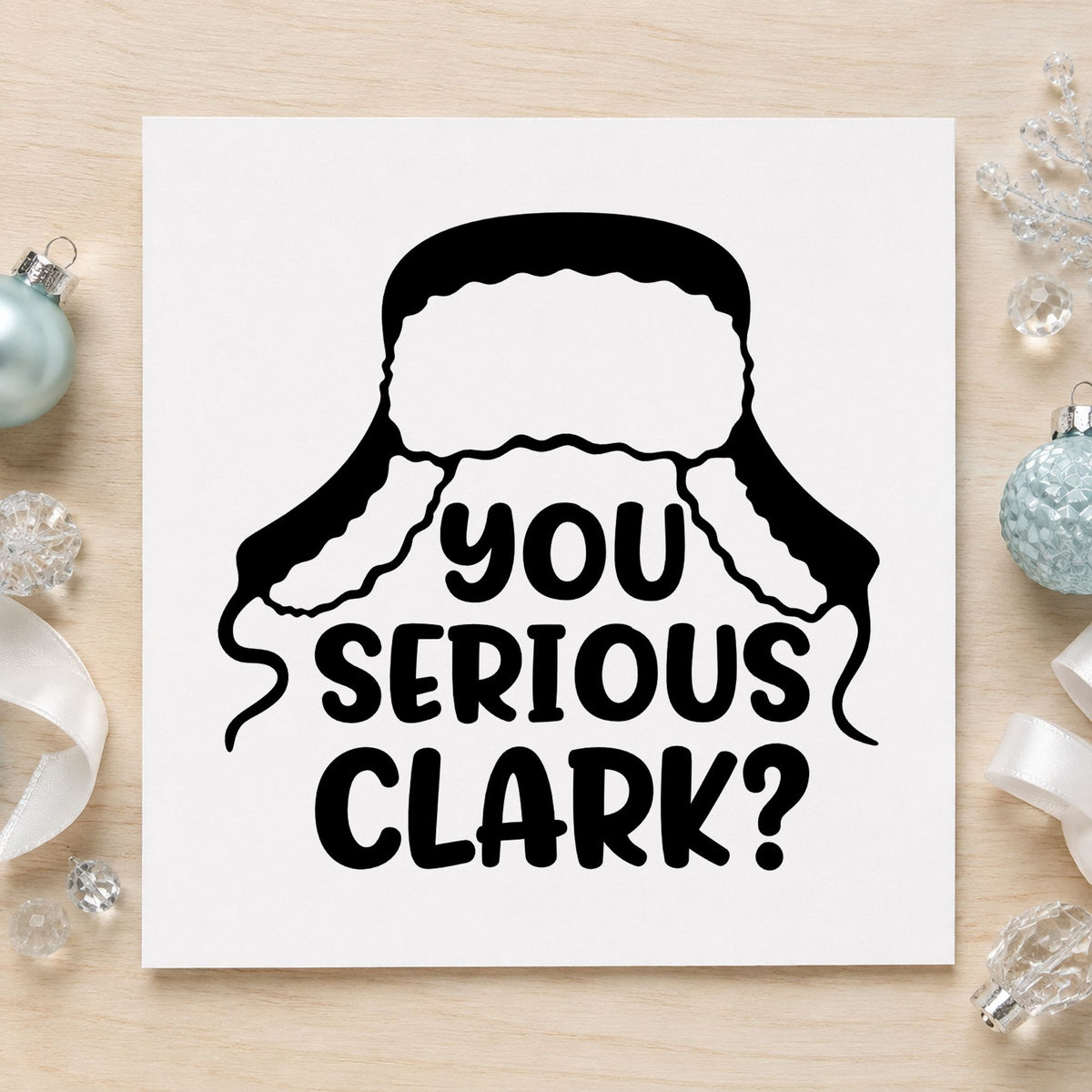 You Serious Clark Winter Hat rubber stamp printed in black ink, ready for serious clark cards and similar paper crafts.