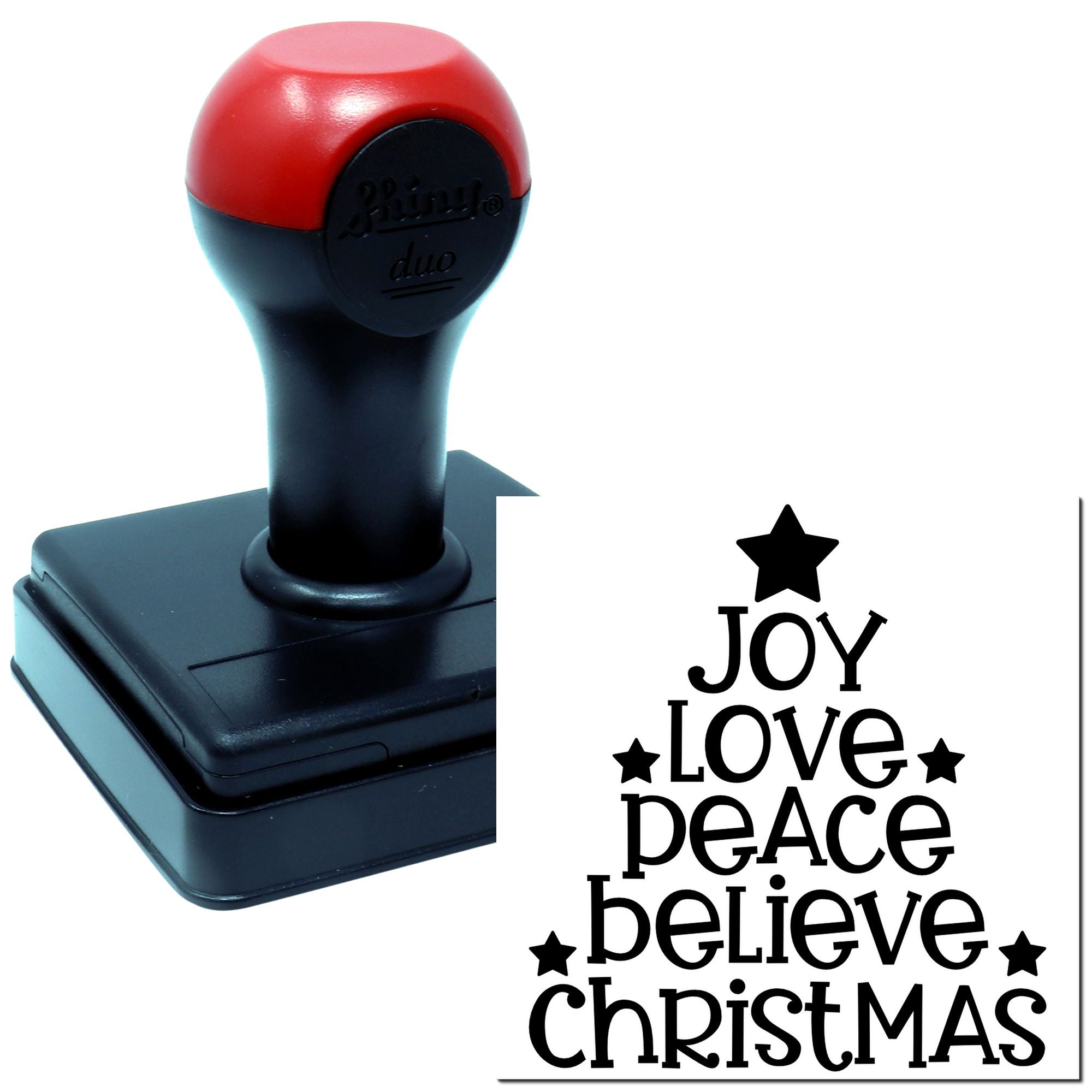 Duo Joy Love Peace Believe Christmas Hand Stamp