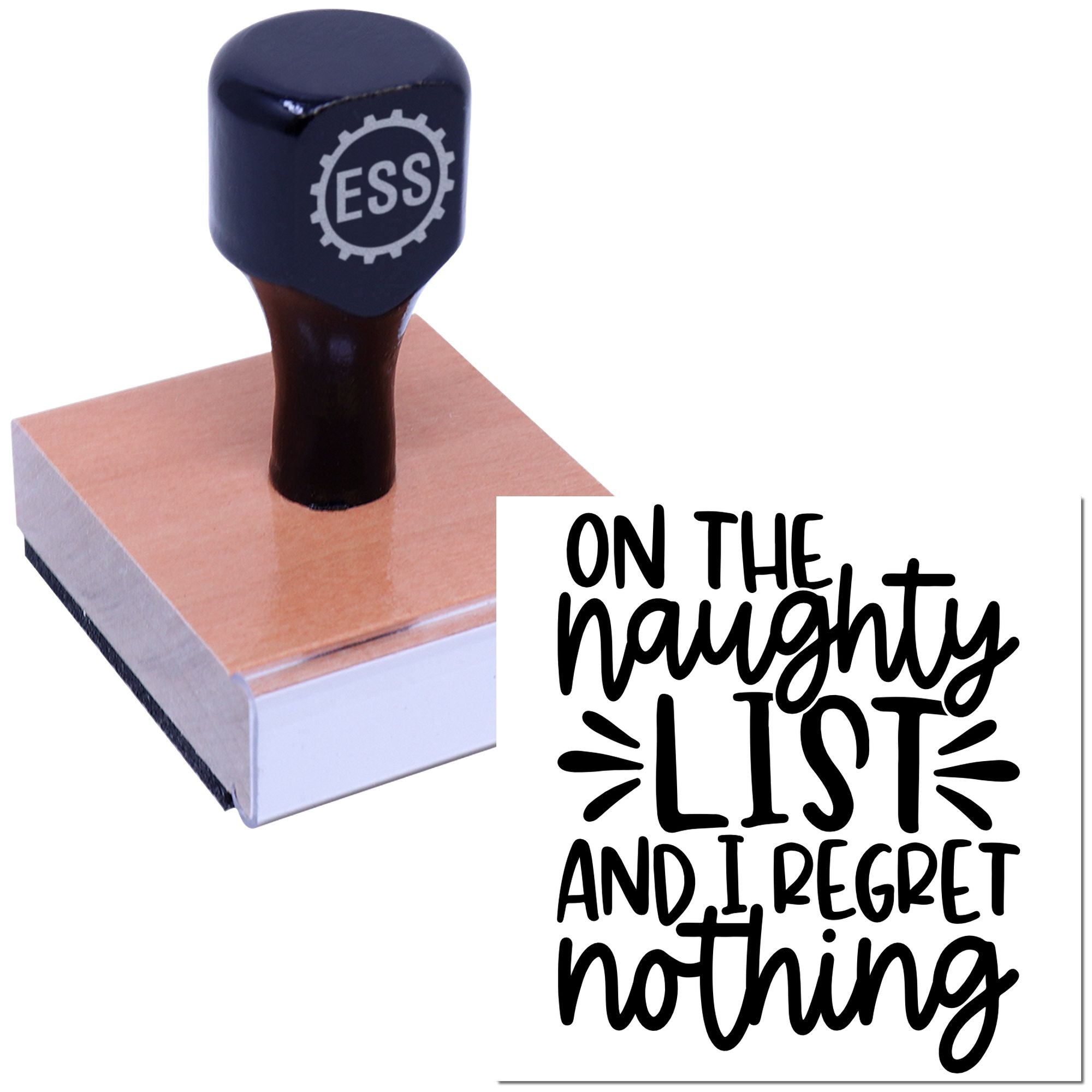 Naughty List Unapologetic Place Card Rubber Stamp
