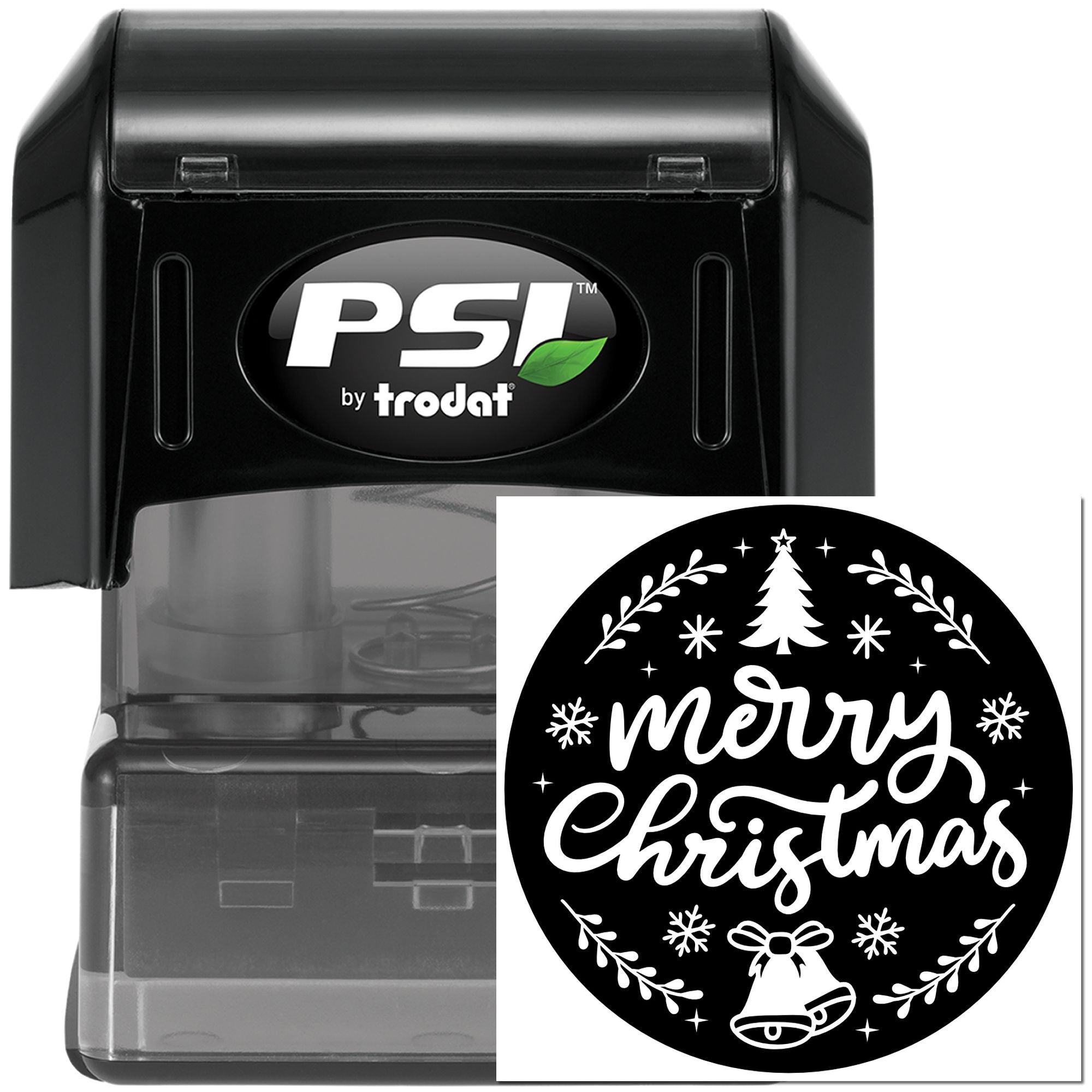 Pre-Inked Merry Christmas Sticker Place Card Stamp