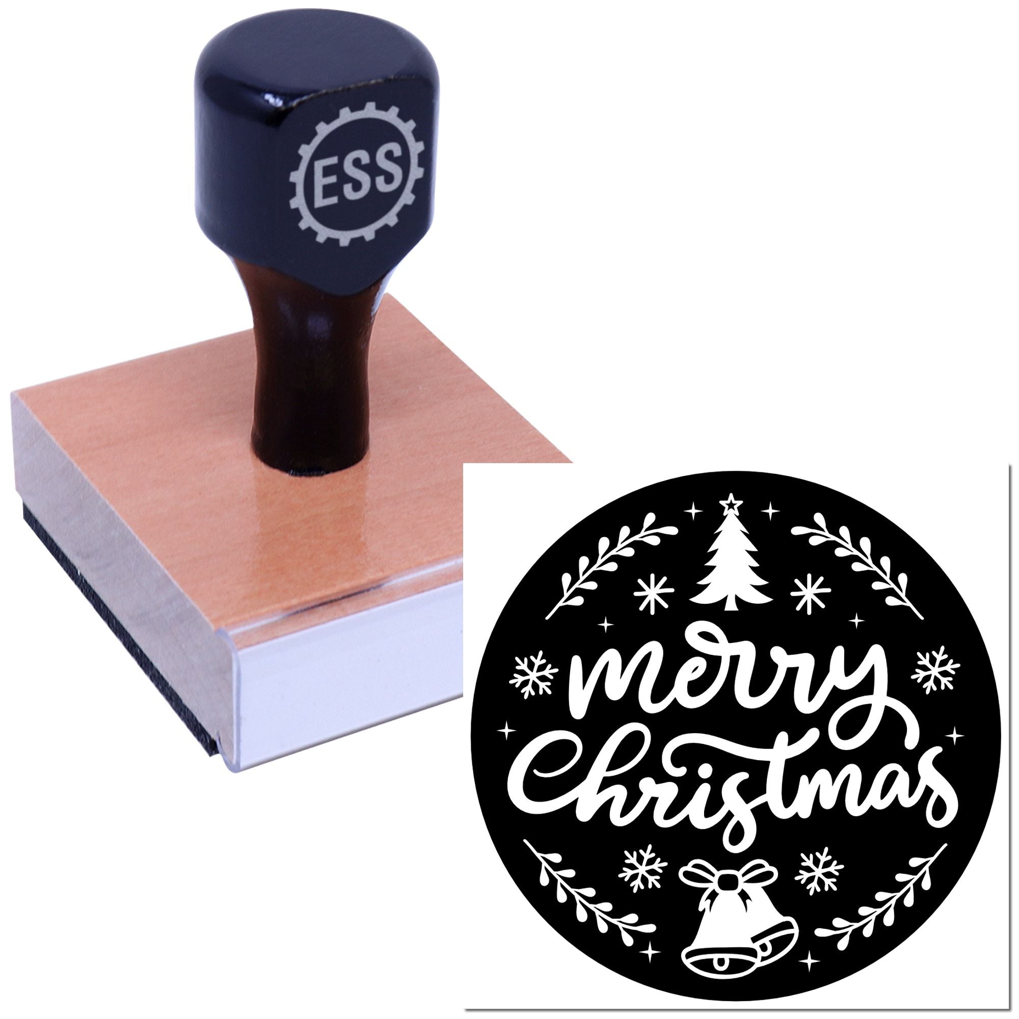 winter tree rubber stamp Winter Cheer Emblem Scrapbook Rubber Stamp