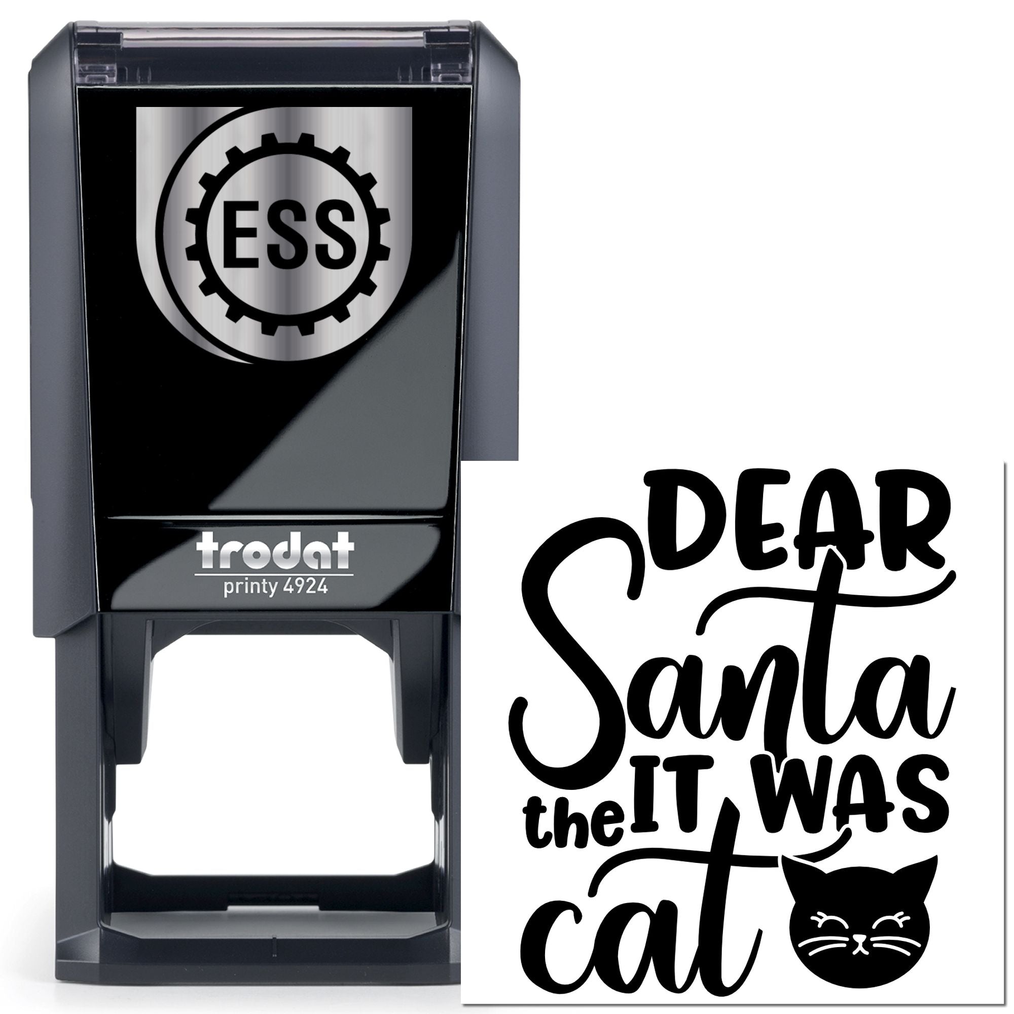 Self-Inking Santa Cat Scrapbook Stamp