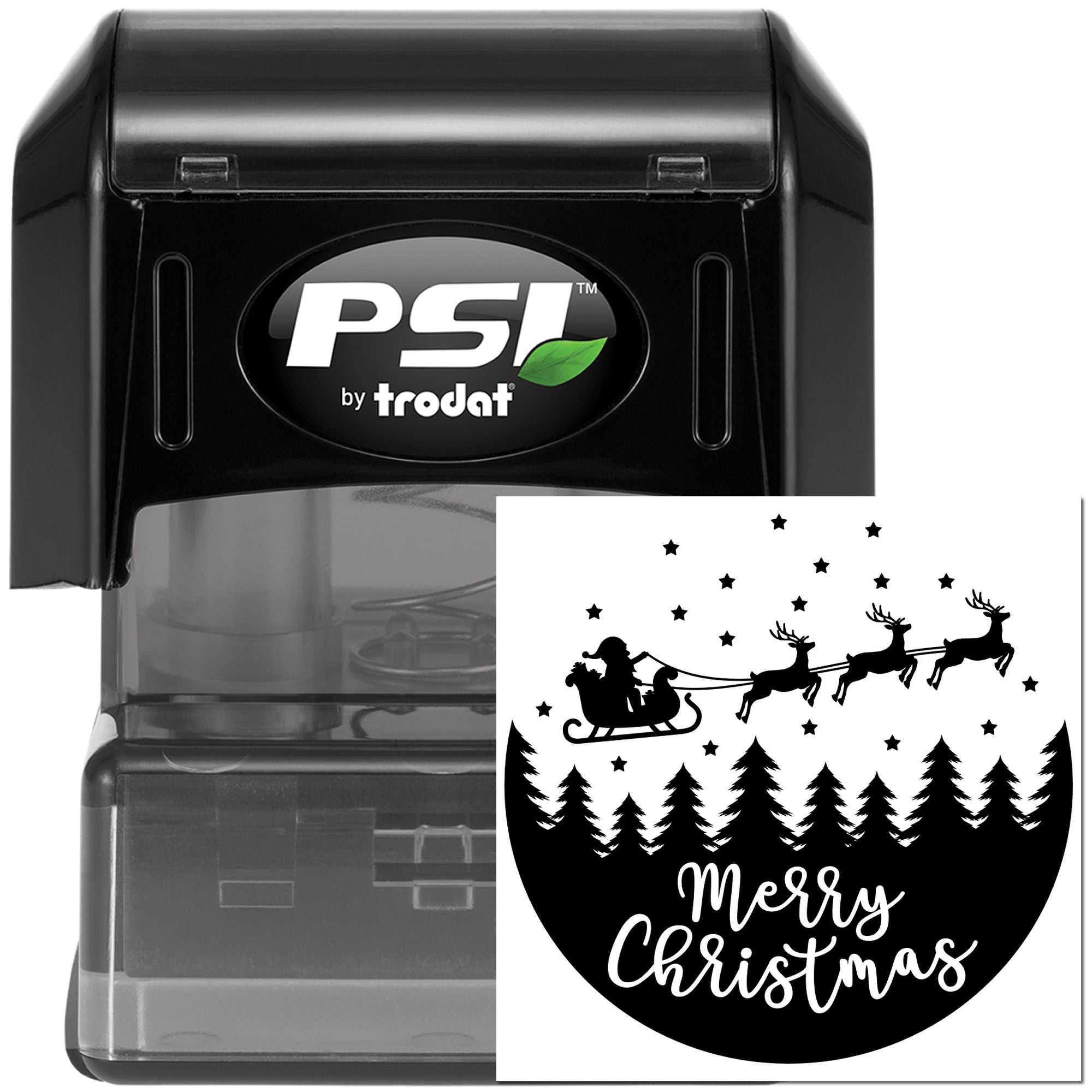 Pre-Inked Santa Sleigh Ride Craft Stamp