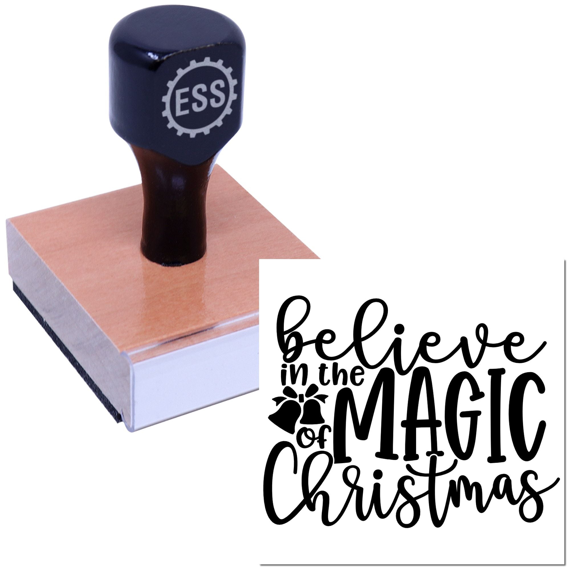Festive Magic Script Handcraft Rubber Stamp