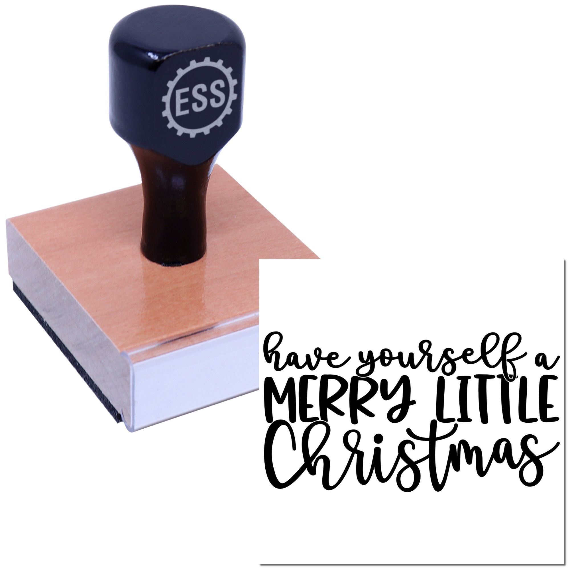 Festive Hand-Lettered Greeting Papercraft Rubber Stamp
