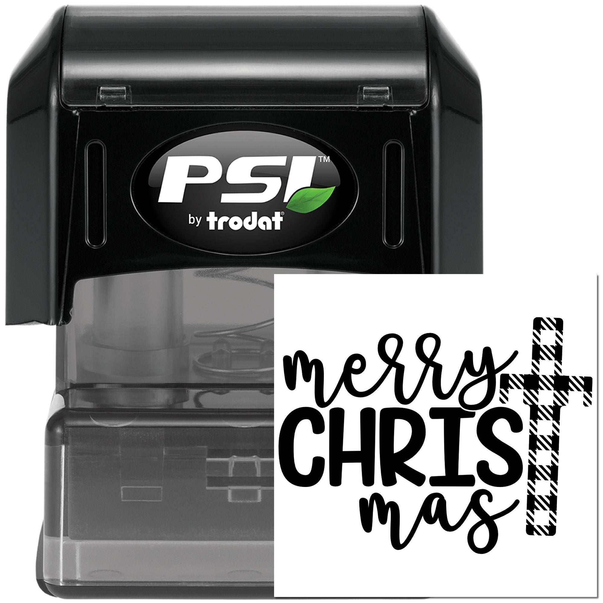 Pre-Inked Merry Christmas Cross Handcraft Stamp