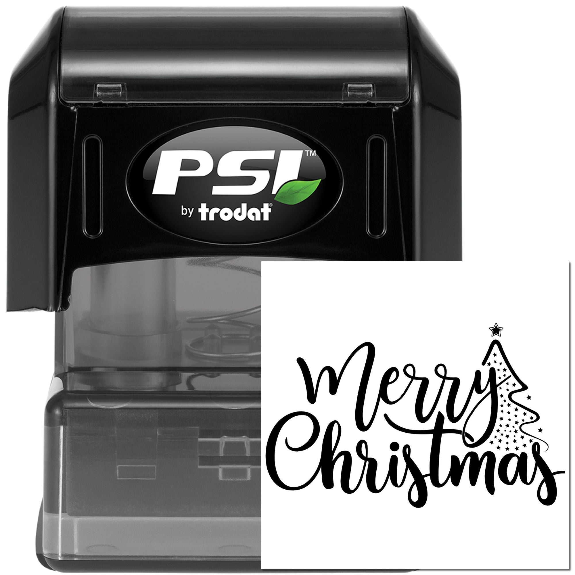 Pre-Inked Merry Christmas Tree Papercraft Stamp
