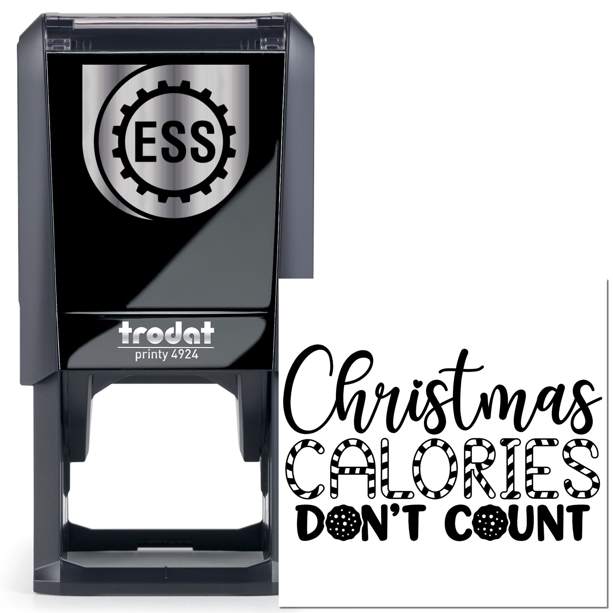 Self-Inking Christmas Calories Mini Card Stamp