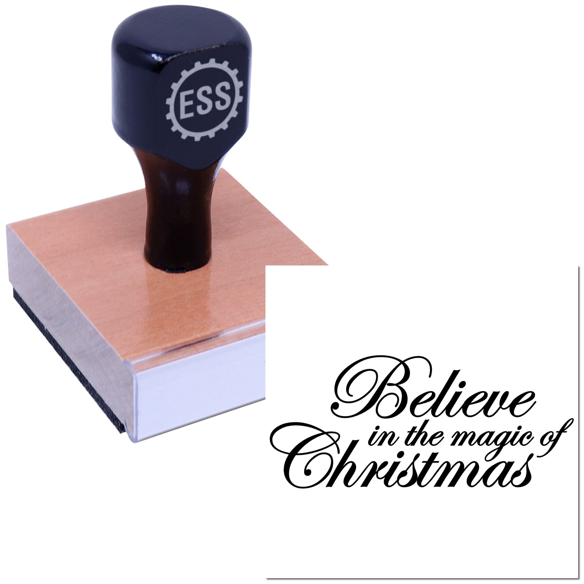 Magic Christmas Message Tag Rubber Stamp