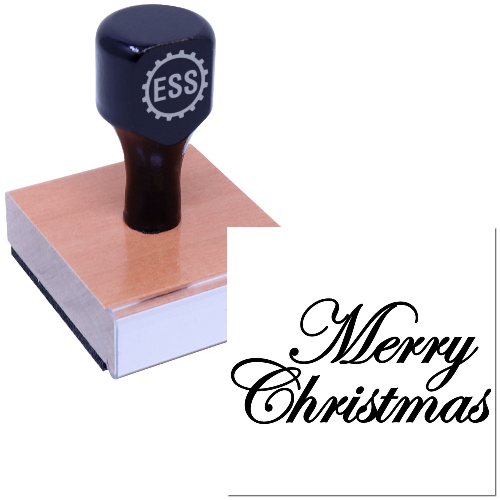 Festive Cursive Greeting Party Favor Rubber Stamp