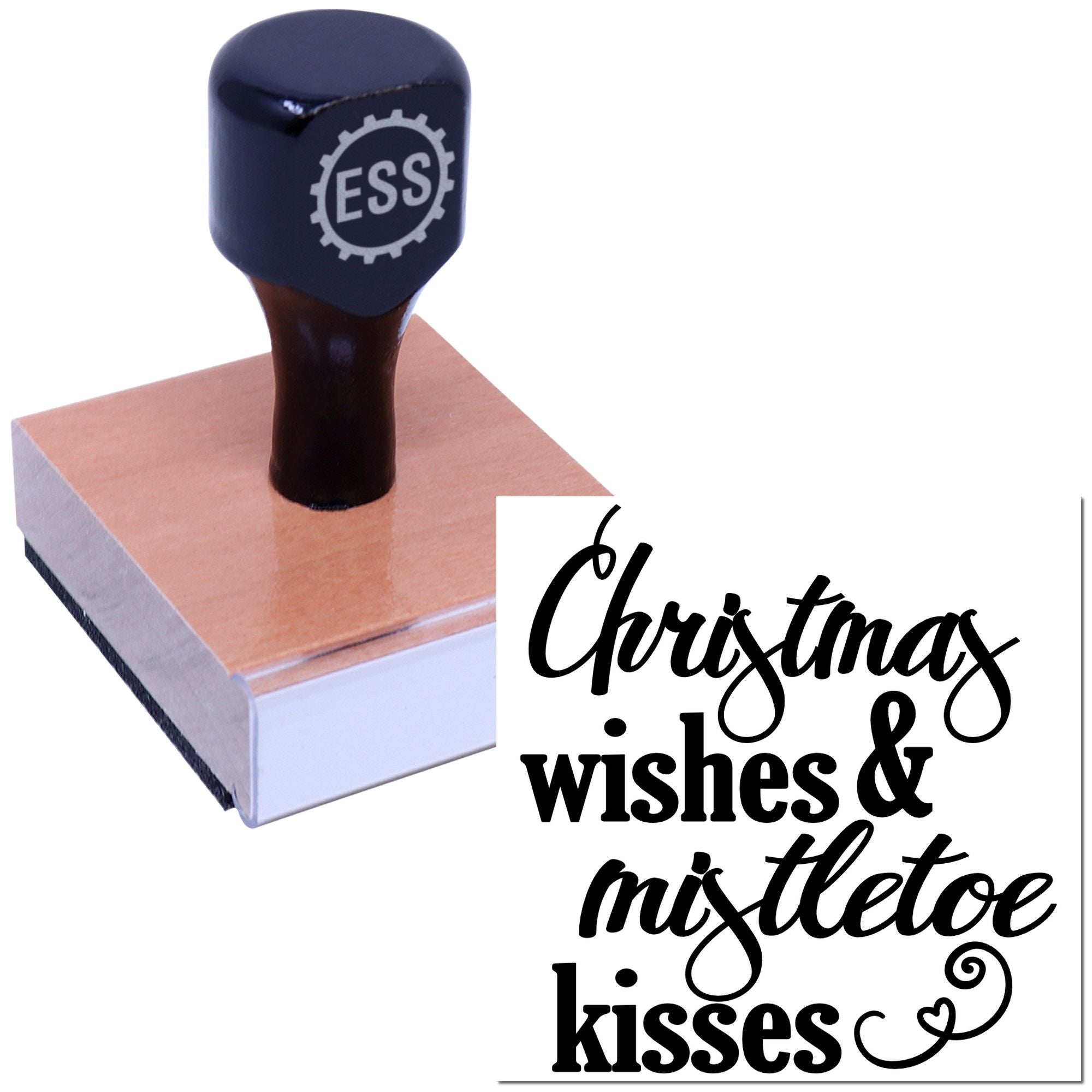Holiday Mistletoe Kisses Craft Rubber Stamp