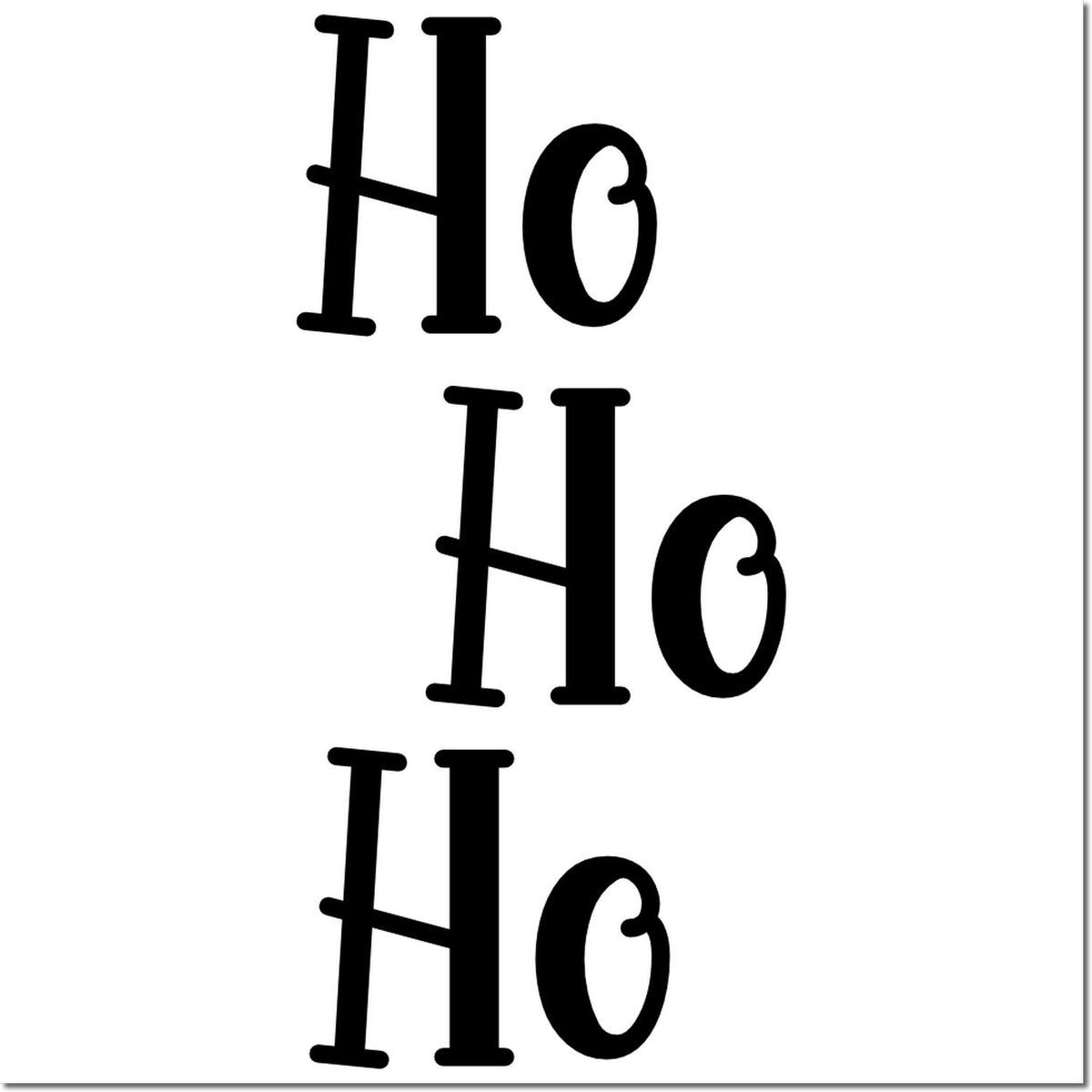 Three stacked black Ho monograms on white, for custom stamp and seal products.