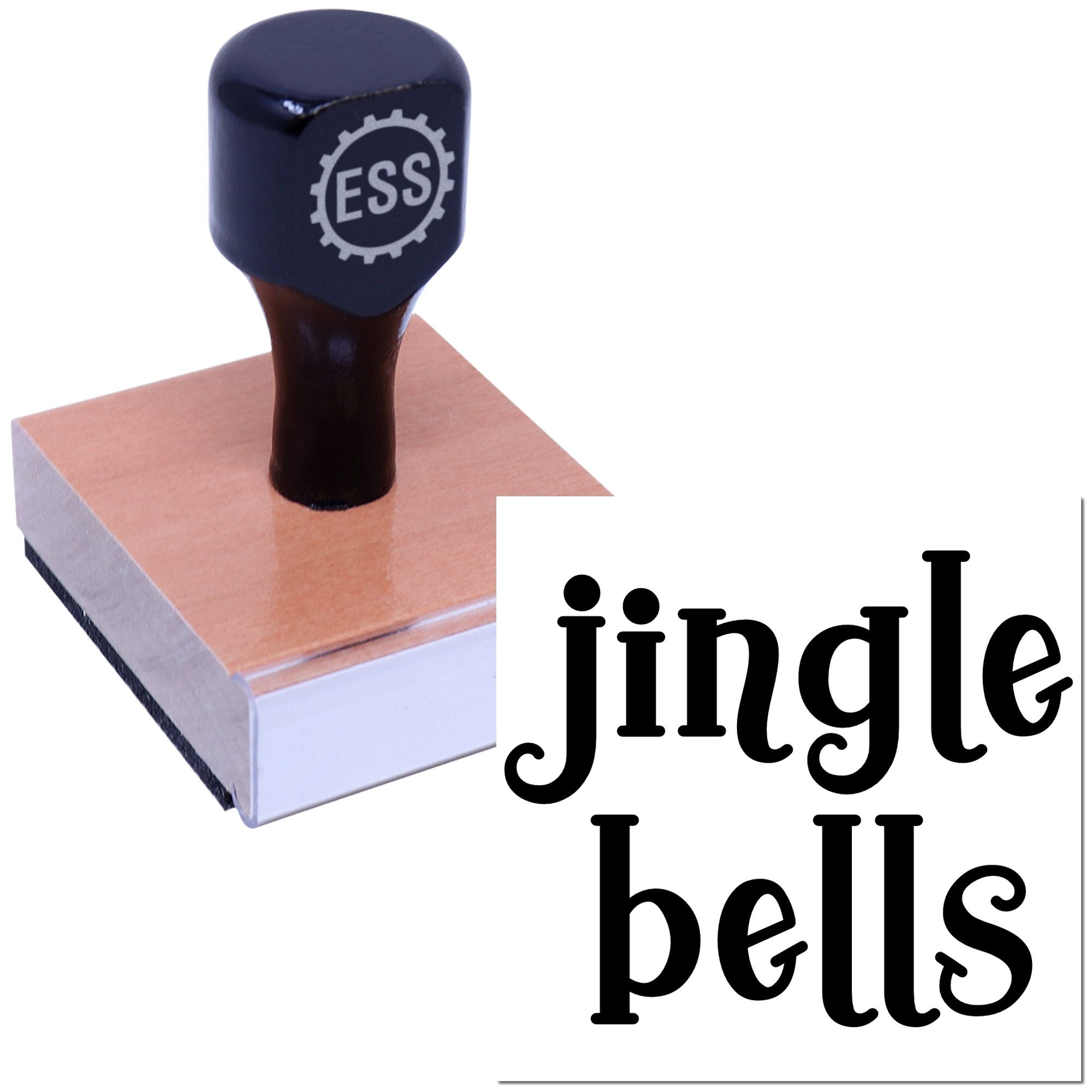 Cheerful Holiday Lettering Craft Rubber Stamp