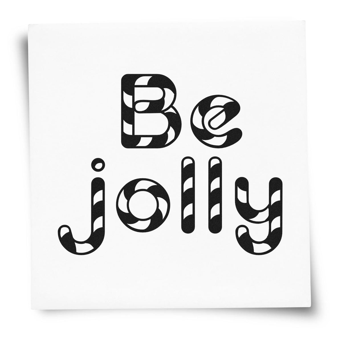 Black Be Jolly stamp and seal design with bold retro lettering on a clean white background.