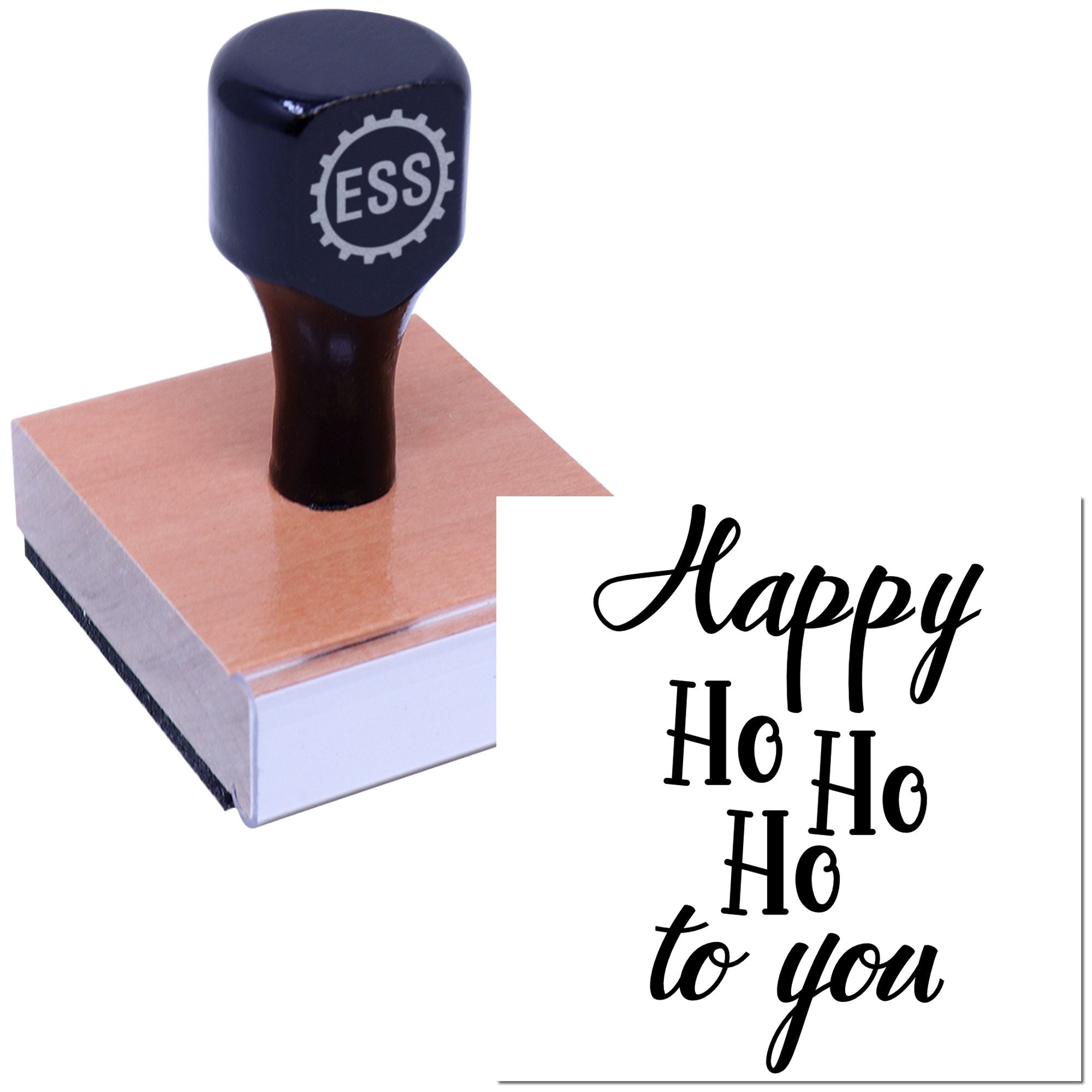 Joyful Holiday Greeting Handcraft Rubber Stamp