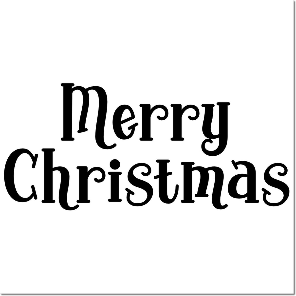 Black Merry Christmas decorative stamp seal text on white background