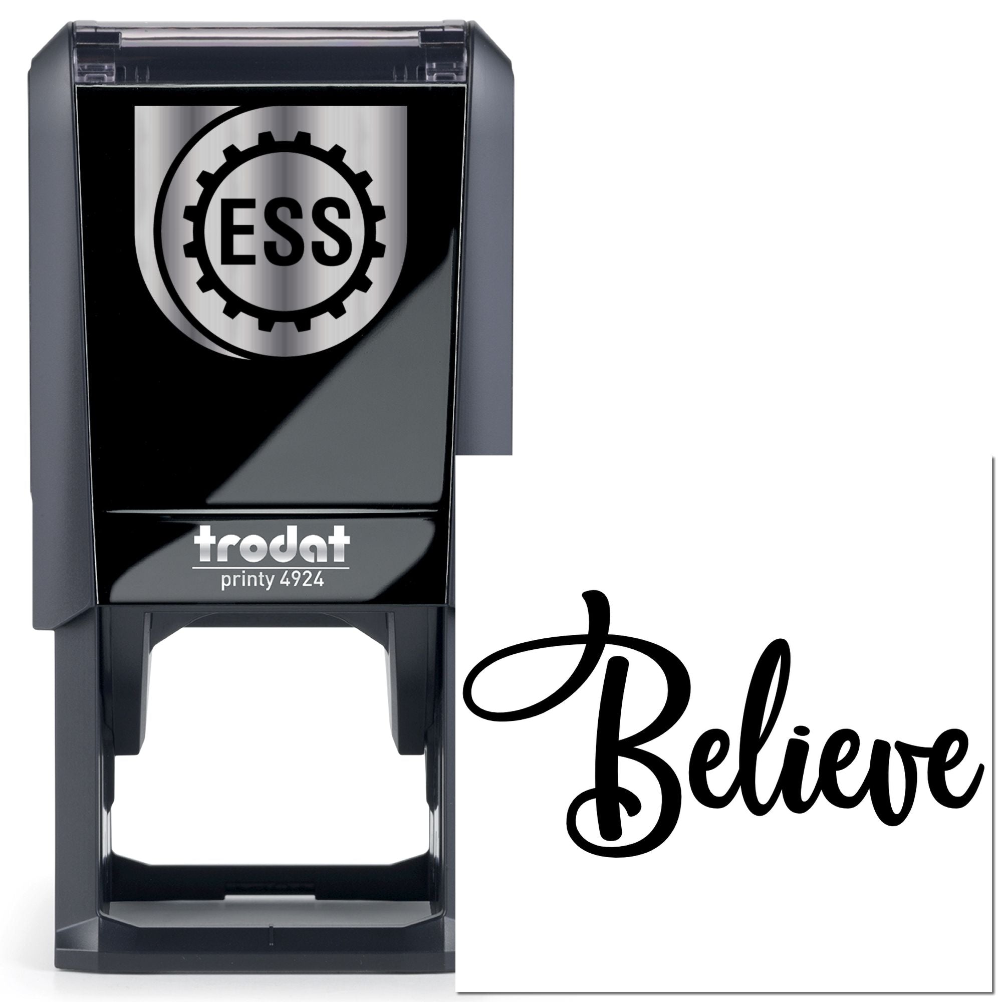 Self-Inking Believe Script Paper Craft Stamp