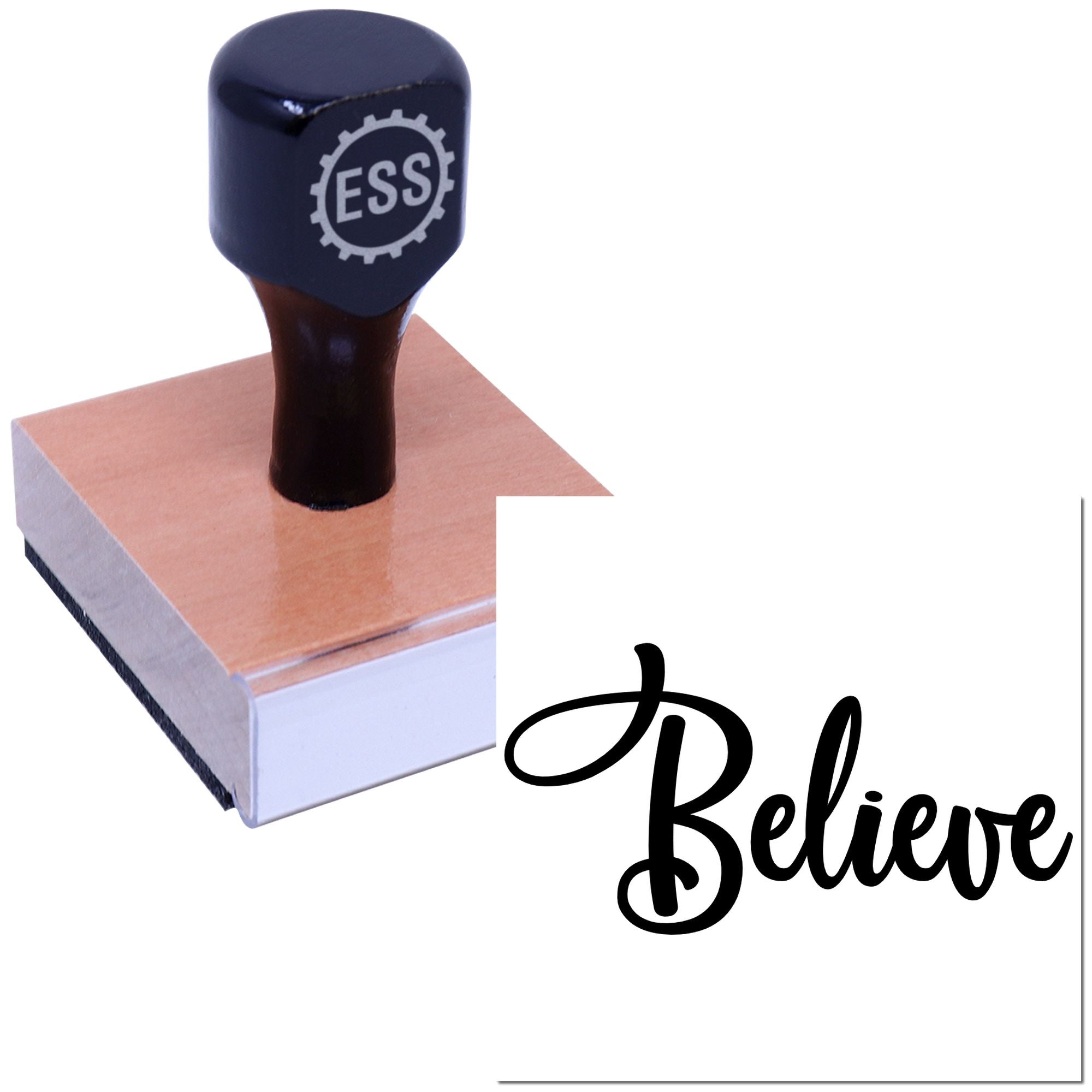 Elegant Believe Scriptorium Cardmaking Rubber Stamp