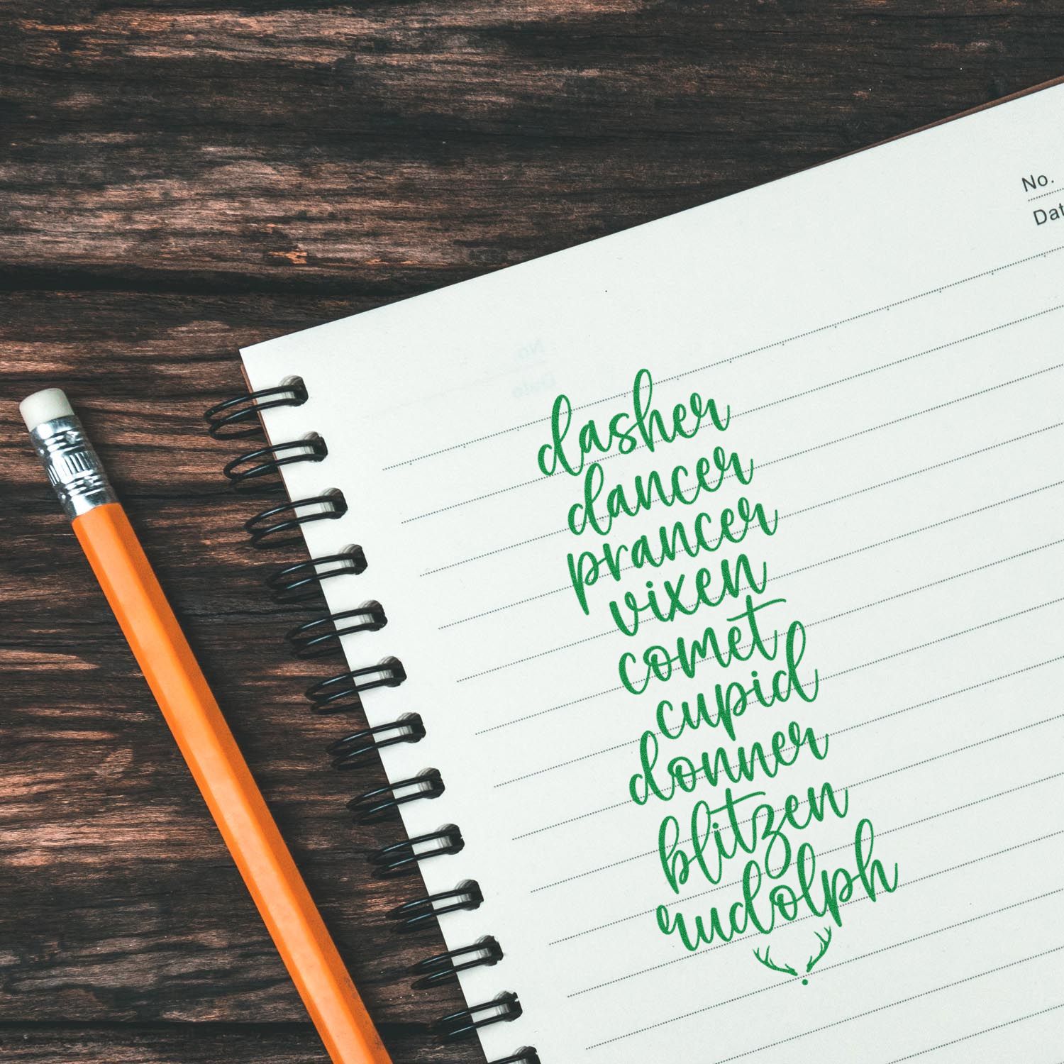 Pre-Inked Reindeer Name List Cardmaking Stamp