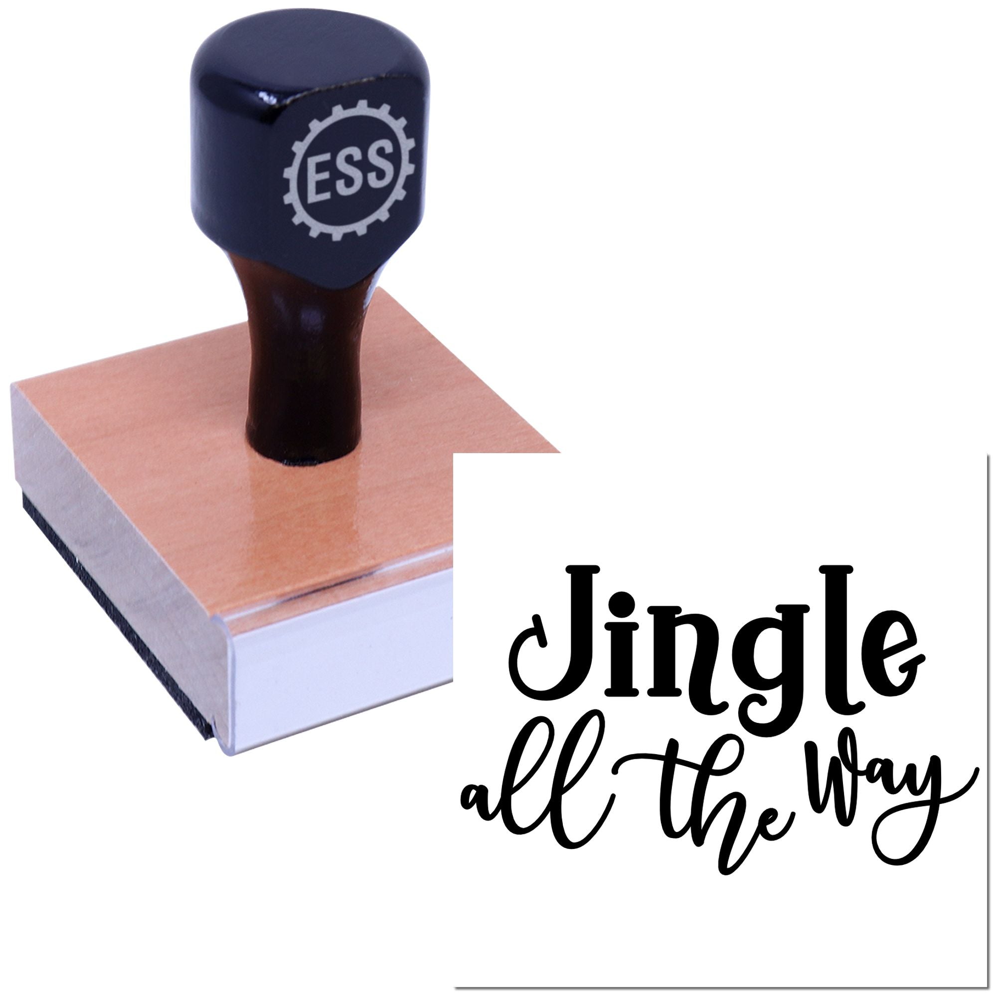 Holiday Cheer Motto Note Card Rubber Stamp