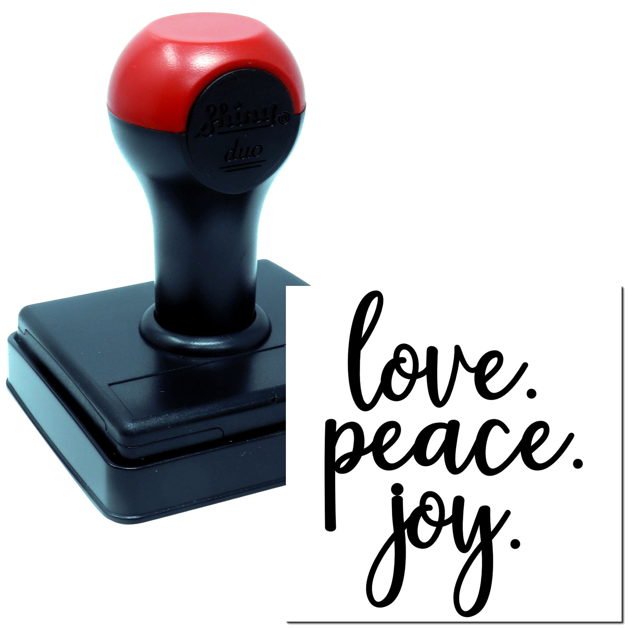 Duo Scripted Love Peace Joy Poster Hand Stamp