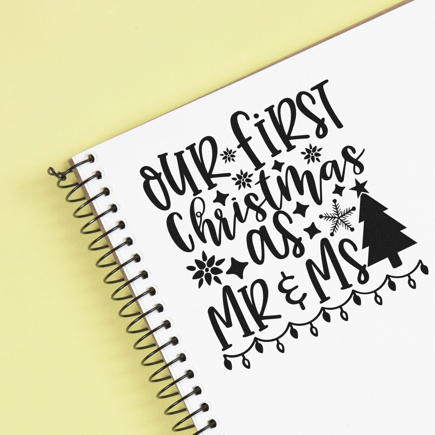 Pre-Inked Our First Christmas Place Card Stamp