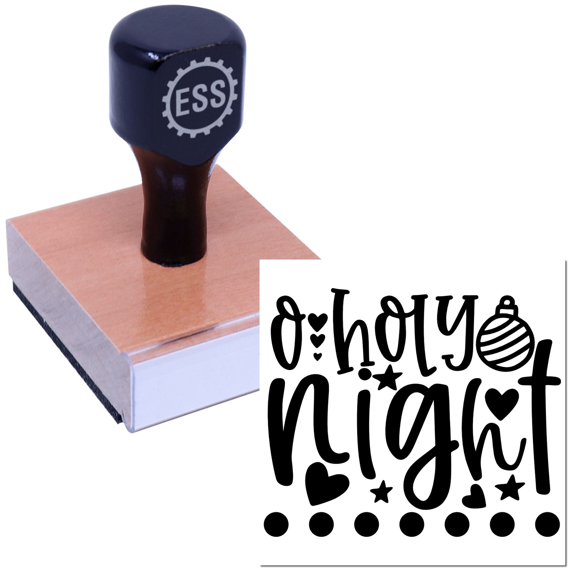 Christmas Joy Typography Card Rubber Stamp