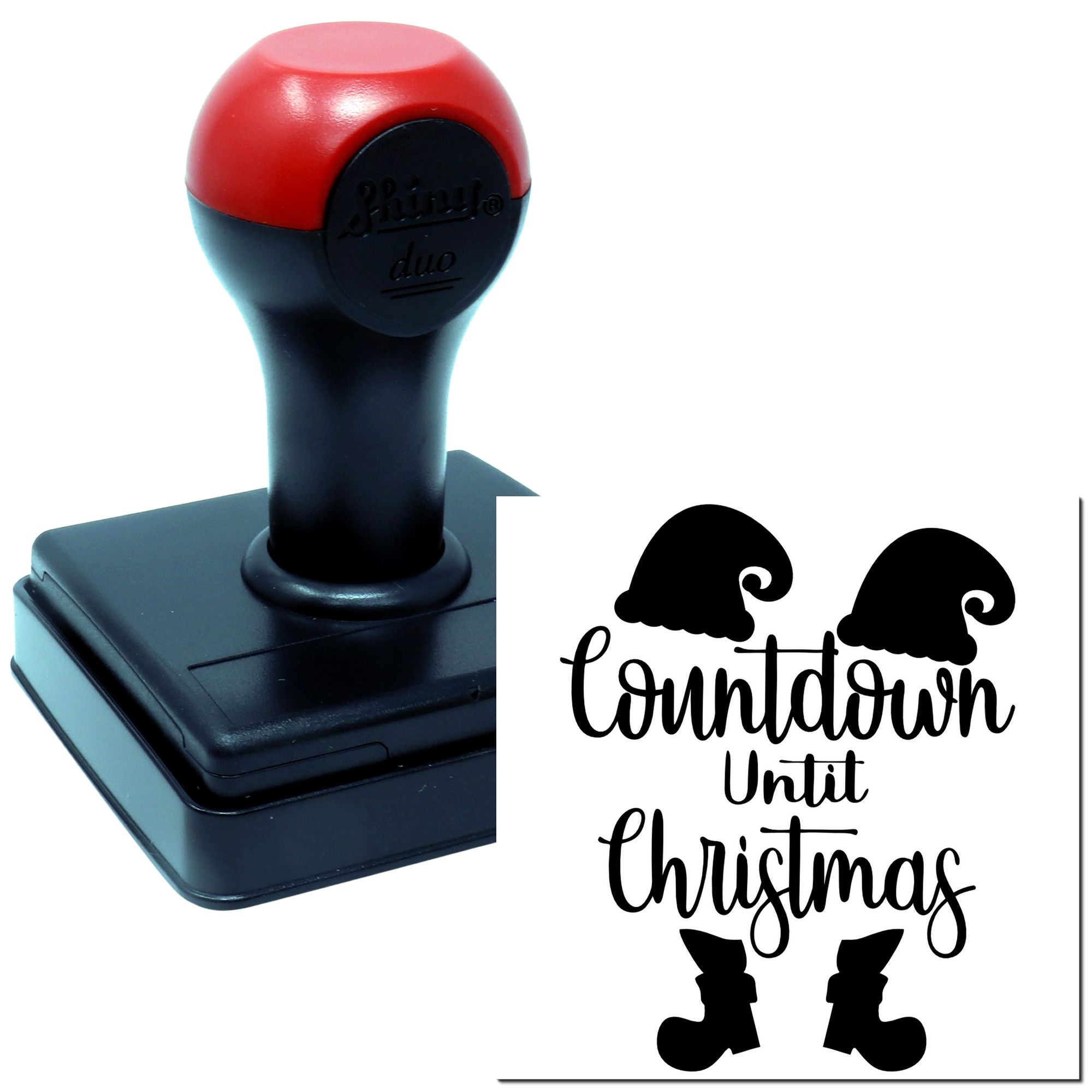 Duo Elf Countdown Until Christmas Sign Hand Stamp