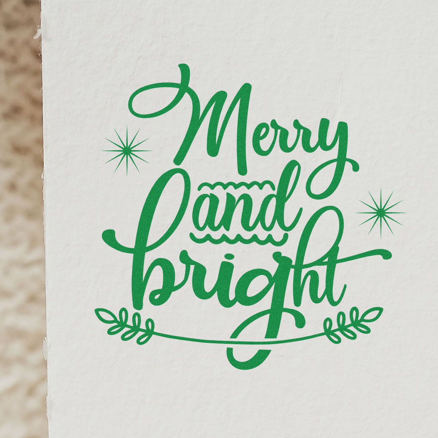 Festive Flourish Greeting Mini Card Rubber Stamp