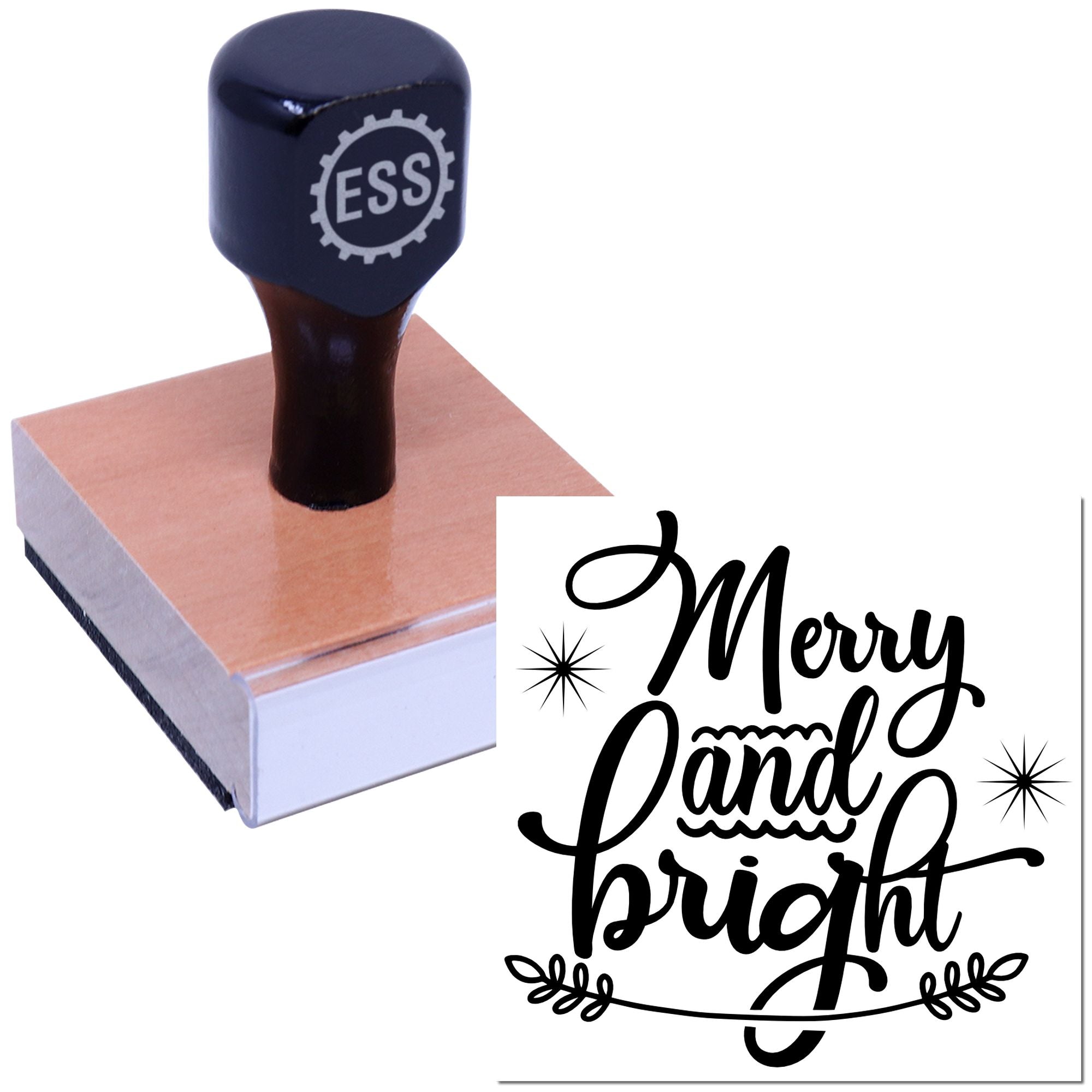 Festive Flourish Greeting Mini Card Rubber Stamp