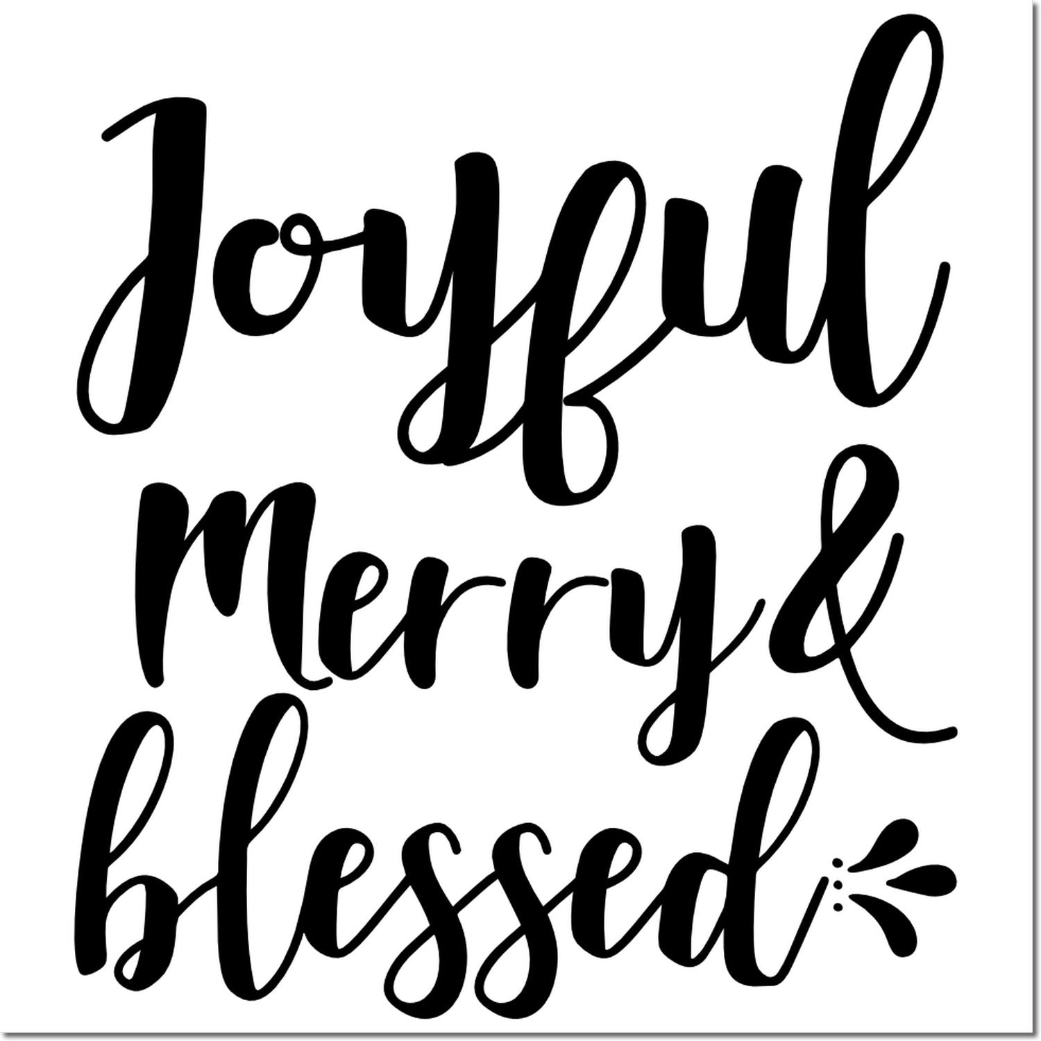 Festive Joyful Blessings Craft Rubber Stamp