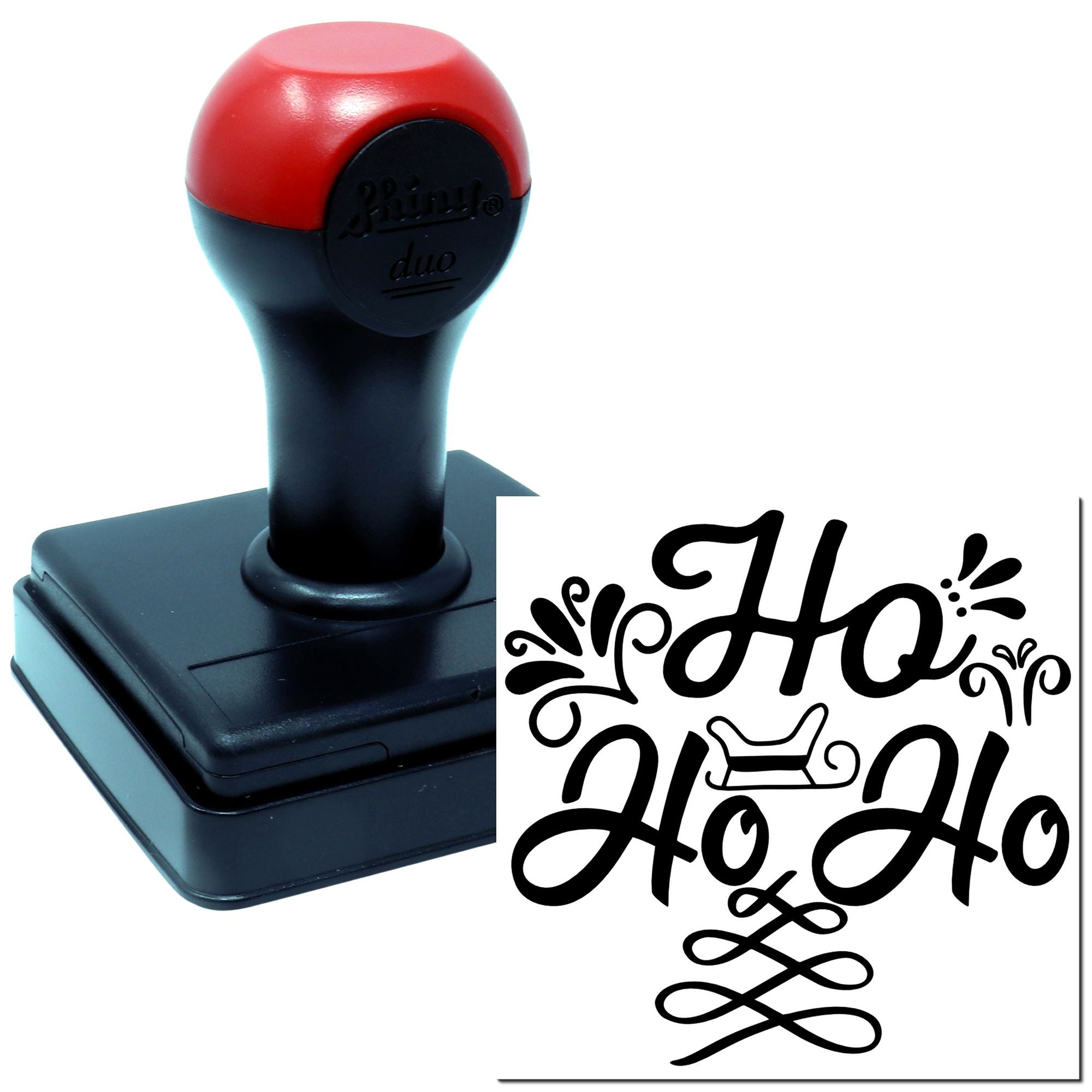 Duo Whimsical Festive Ho Ho Ho Hand Stamp