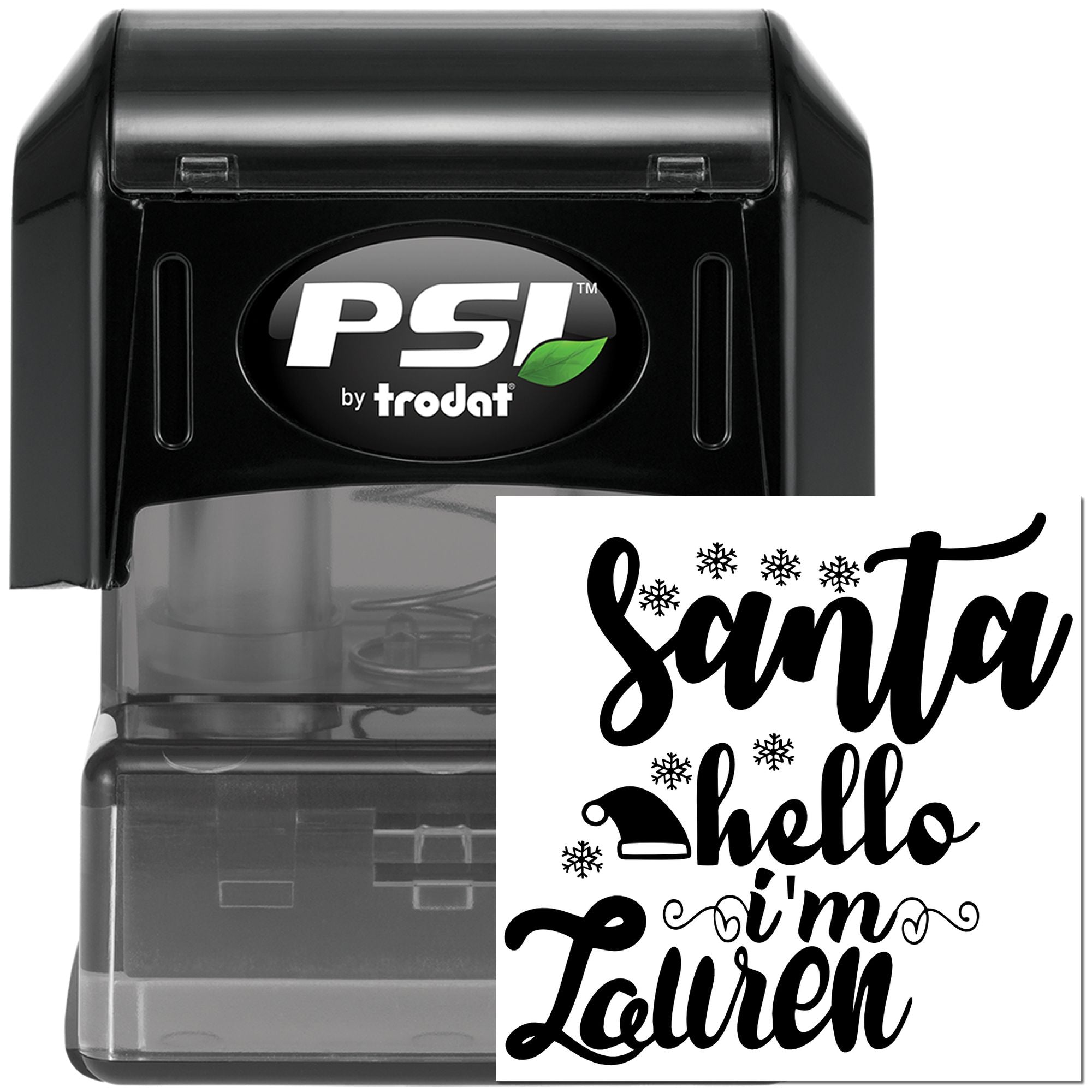 Pre-Inked Santa Hello Lauren Handcraft Stamp