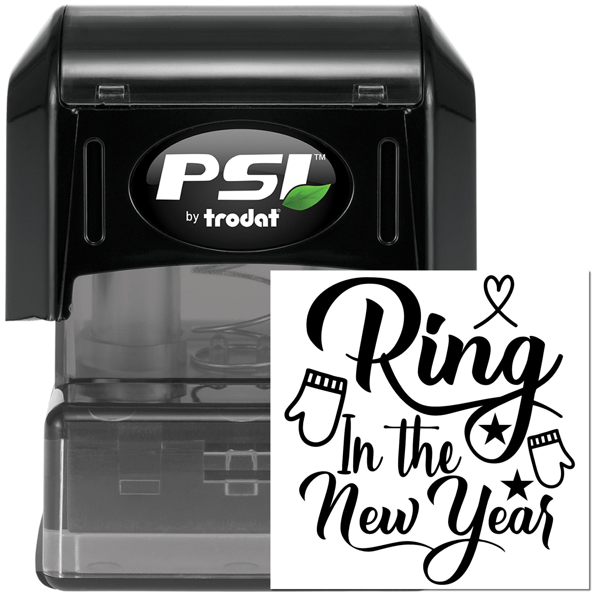 Pre-Inked New Year Ring Mini Card Stamp