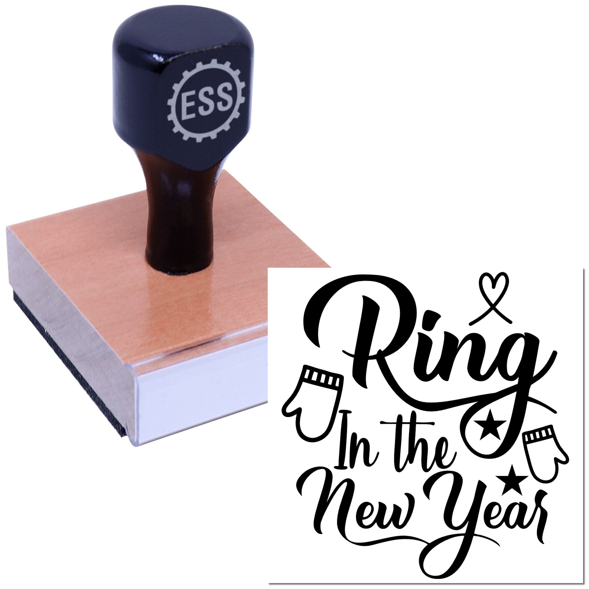 Festive Midnight Celebration Favor Tag Rubber Stamp