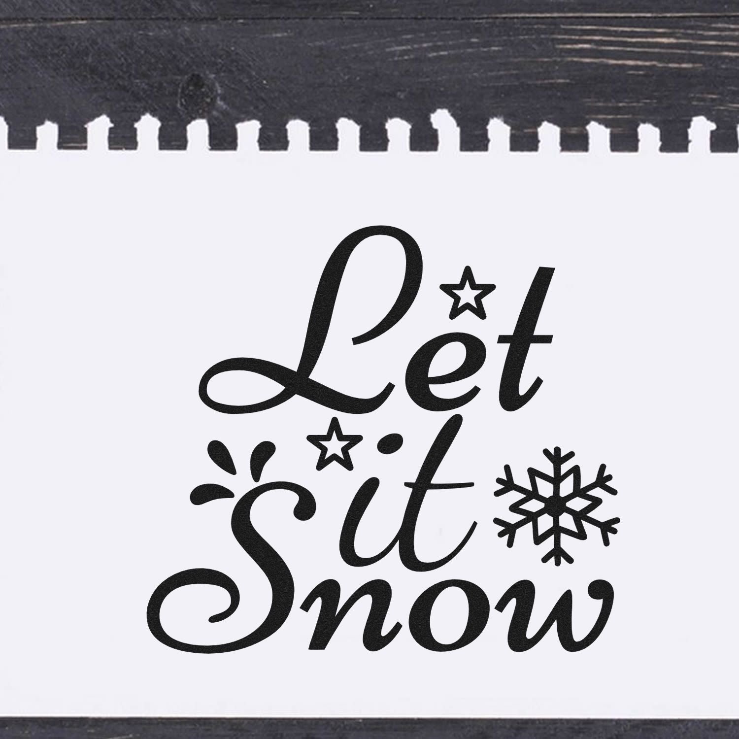 Duo Whimsical Let It Snow Graphic Hand Stamp